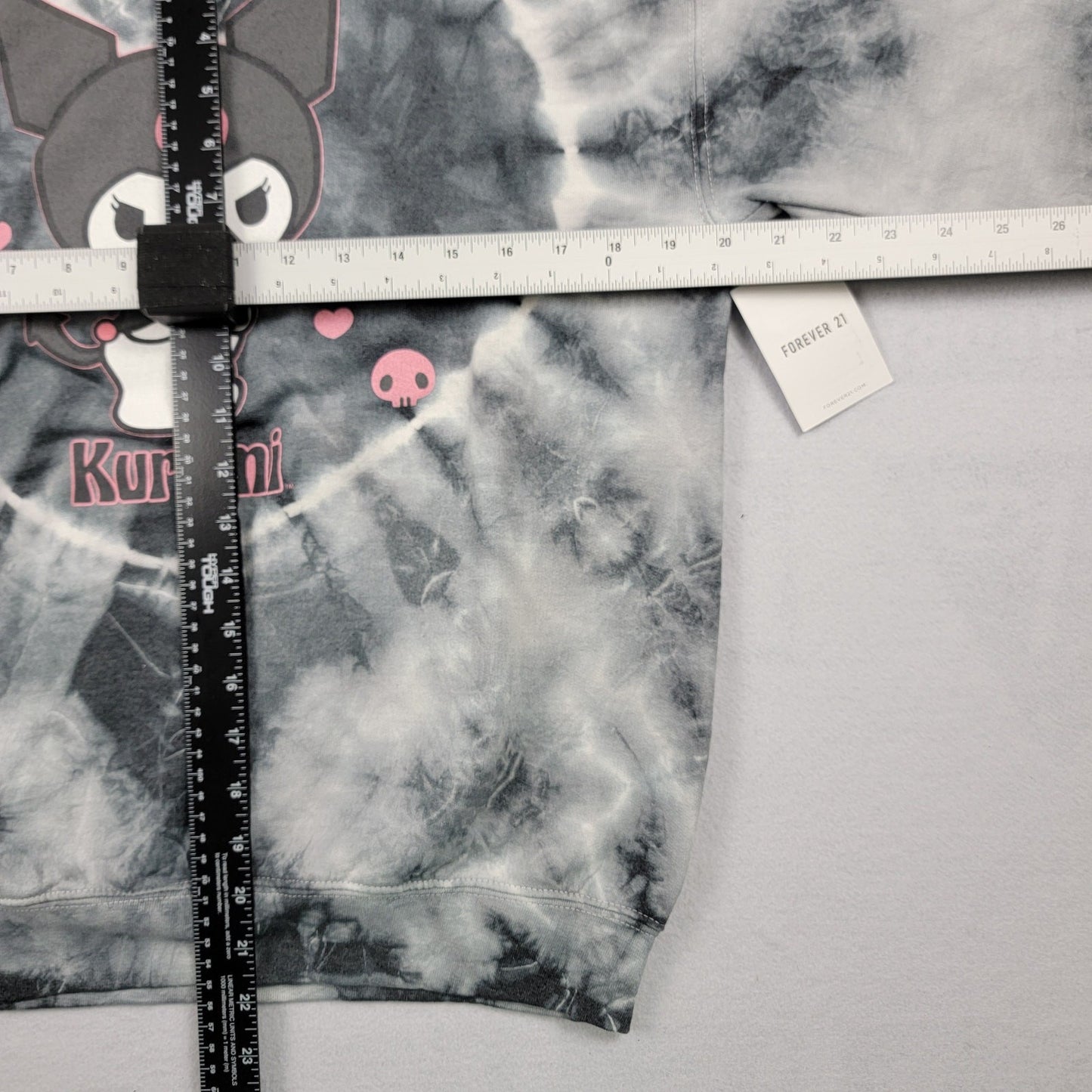 Sanrio Kuromi Sweatshirt TieDye Gray Small Forever 21 x Bioworld 2023 New