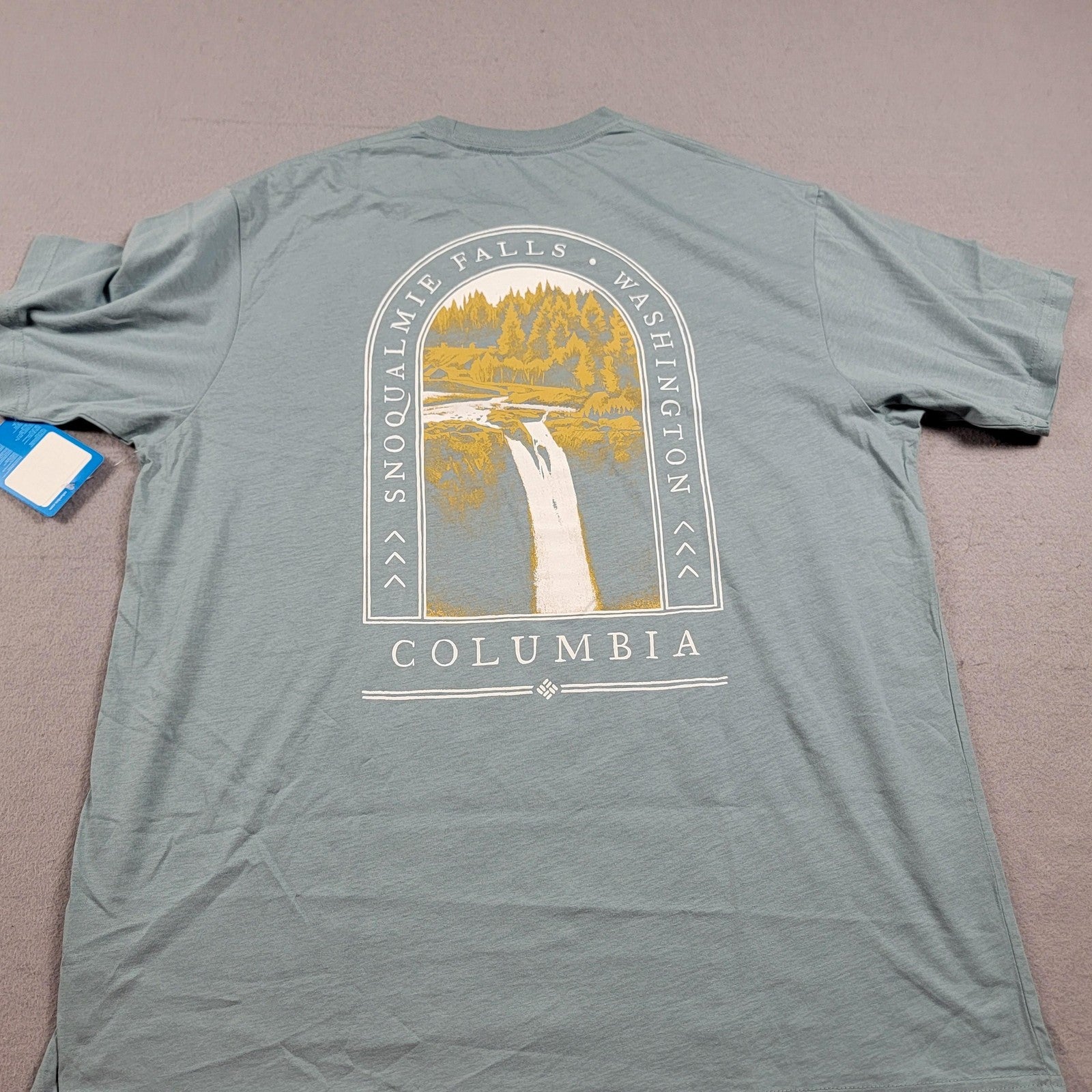 Columbia Shirt Mens XL Pacific Northwest Hiking Outdoor Tee Snoqualmie Falls 93711