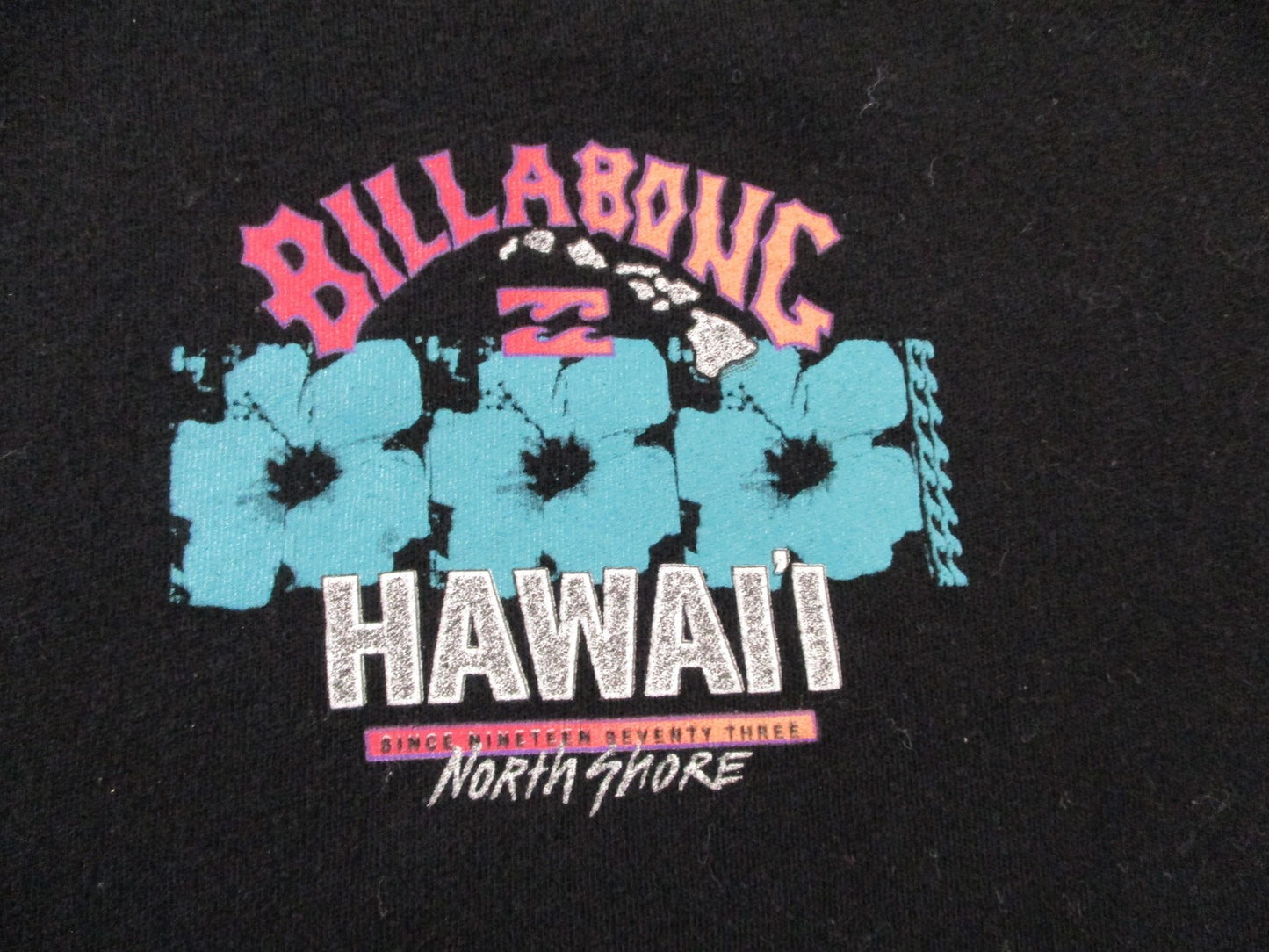 Billabong Hawaii Shirt Mens Medium Black Long Sleeve North Shore Surf Graphic3