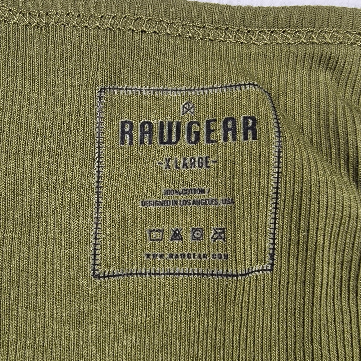 RawGear Ribbed Tank Top Olive Green Men’s XL New With Tags 100% Cotton