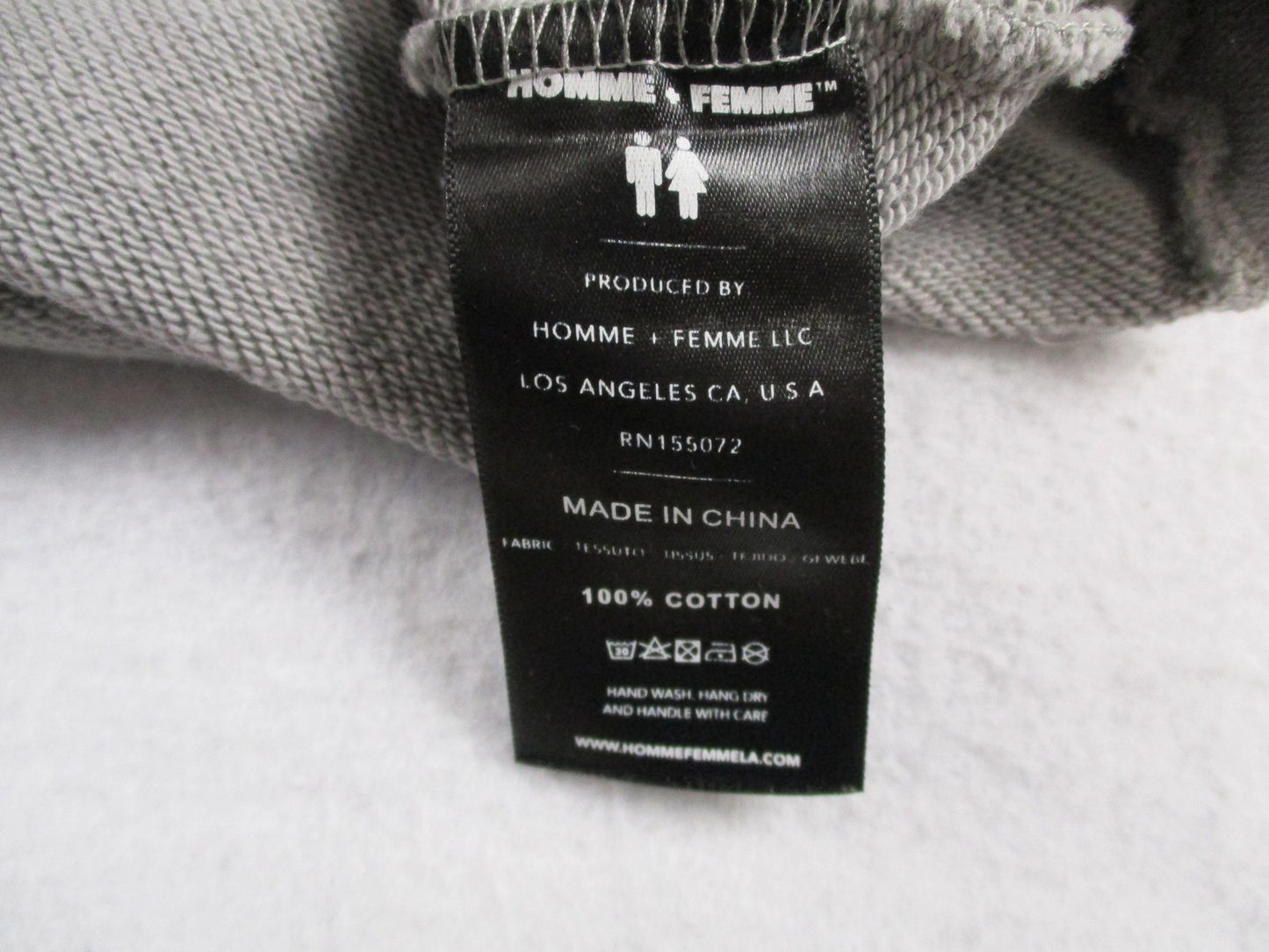 Homme + Femme Hoodie Mens Large Gray Fleece Sweatshirt Money Sex Respect 16596