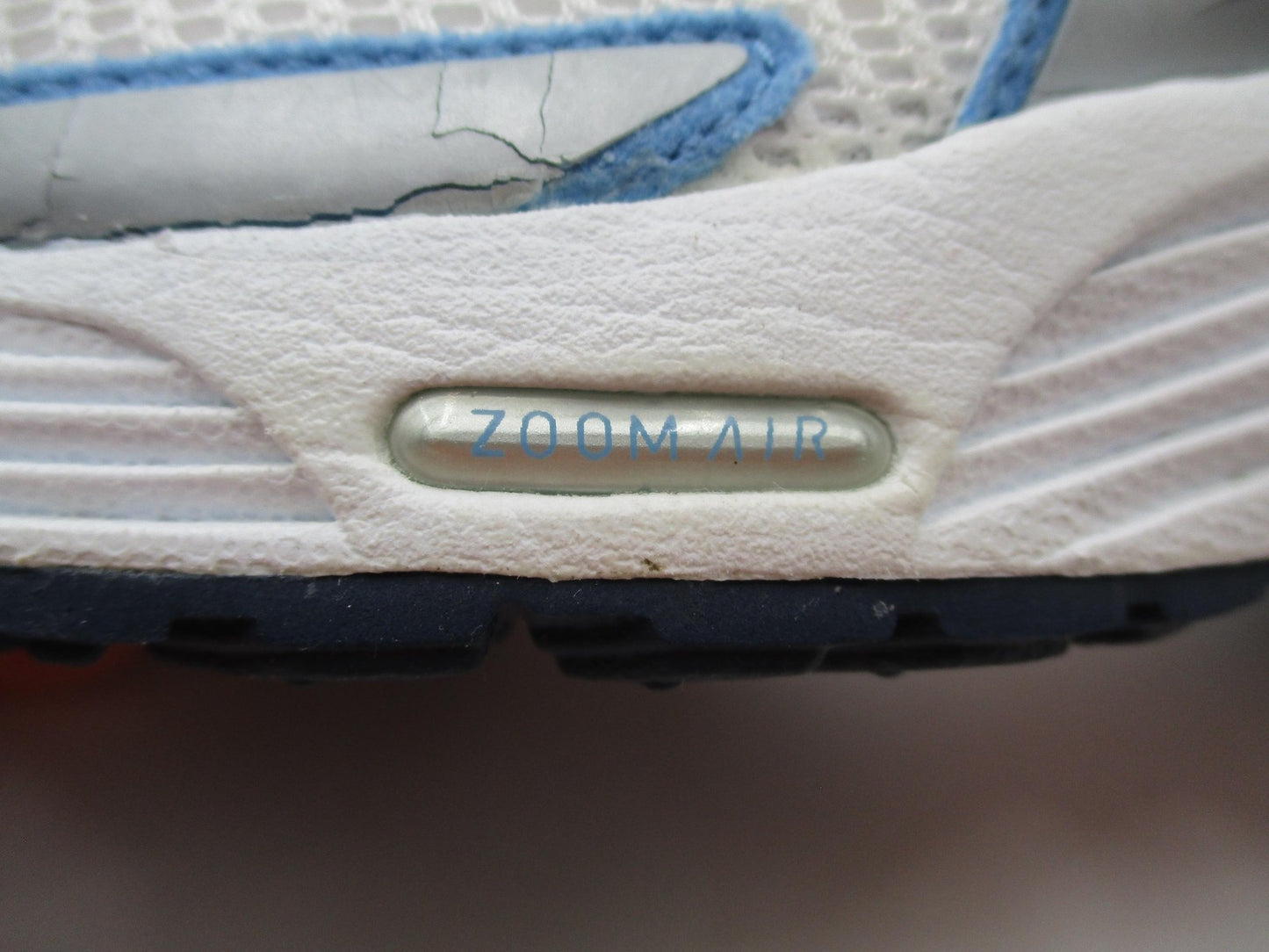 Vintage Nike Zoom Air Structure Shoes Women Sz 9.5 White Blue Orange Running 1T420
