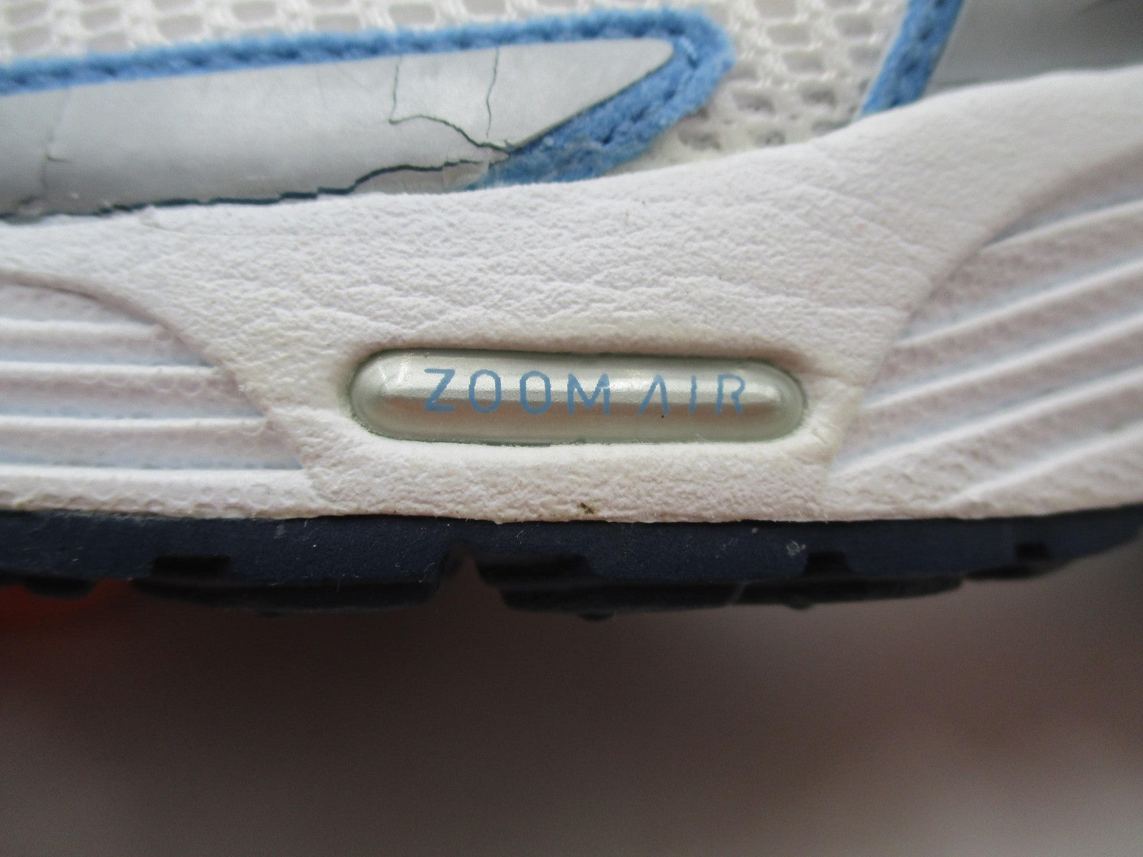 Vintage Nike Zoom Air Structure Shoes Women Sz 9.5 White Blue Orange Running 1T420