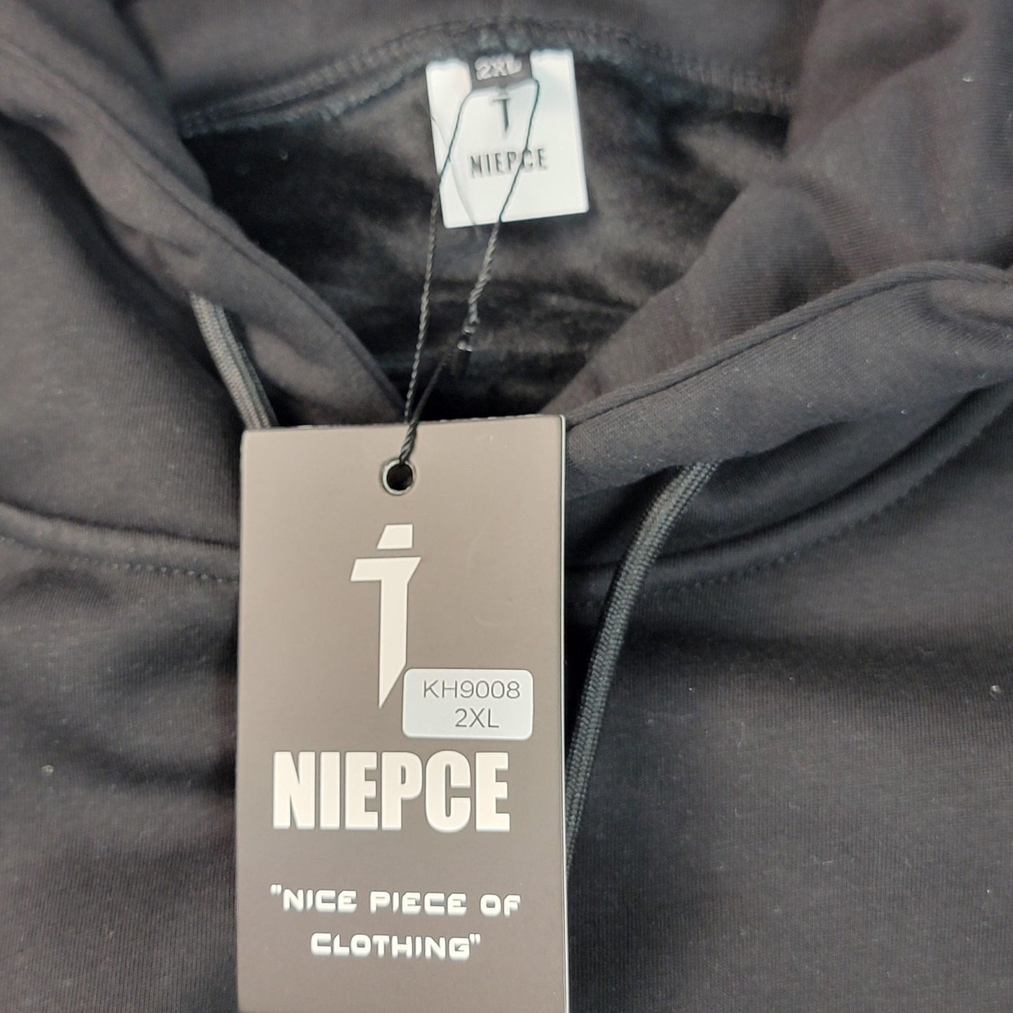 NIEPCE Hoodie Mens 2XL Black Embroidered Koi Fish Pullover Sweatshirt New