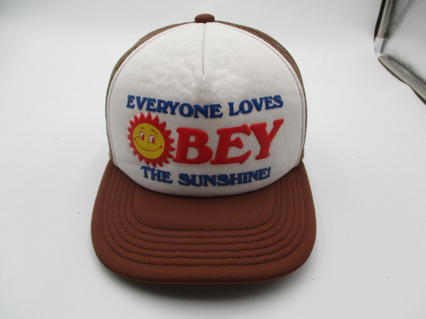 Obey Hat Cap Snap Back Mens One Size Brown Mesh Trucker Sunshine Graphic1