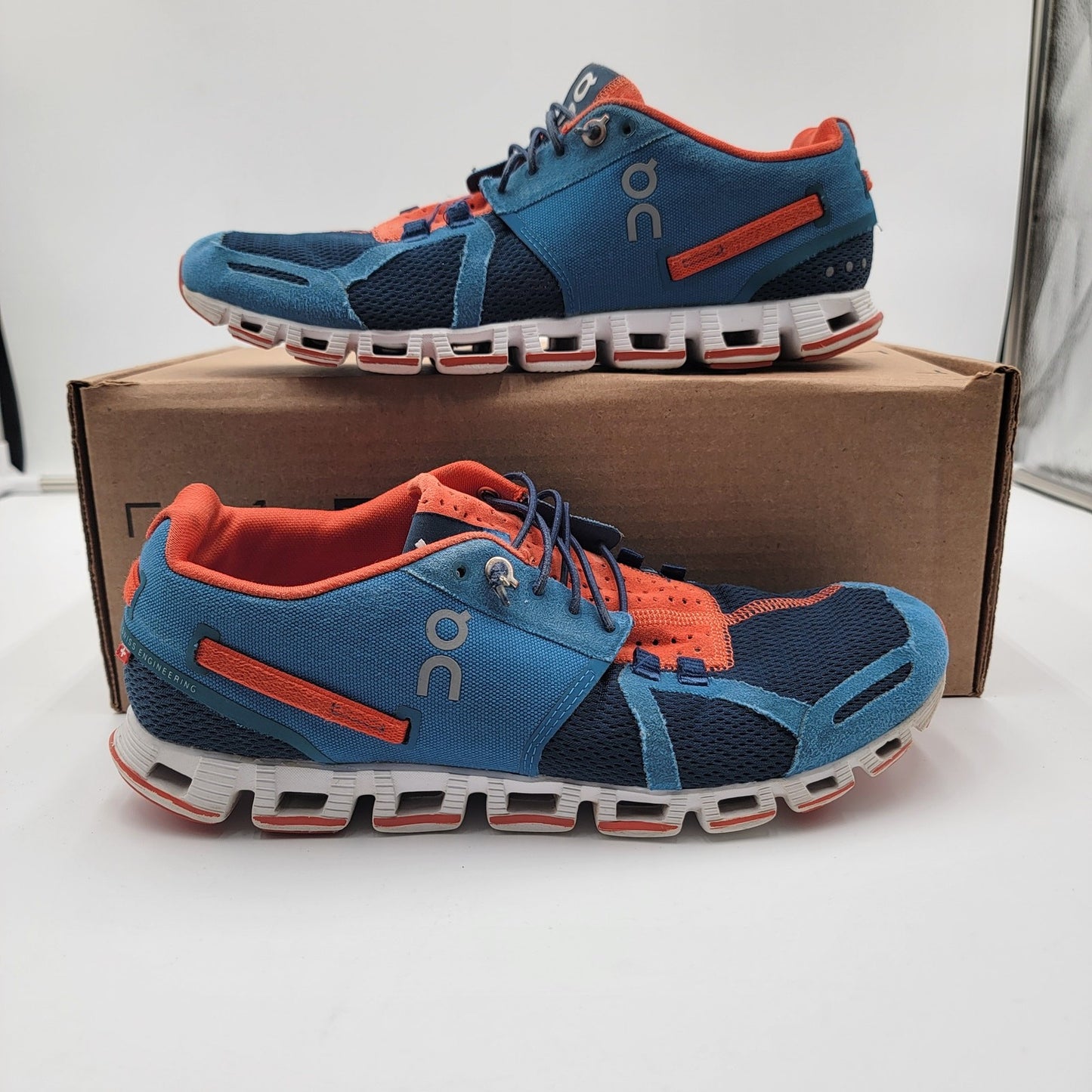 On Running Mens Cloud Pacific/Sunset Sz 8