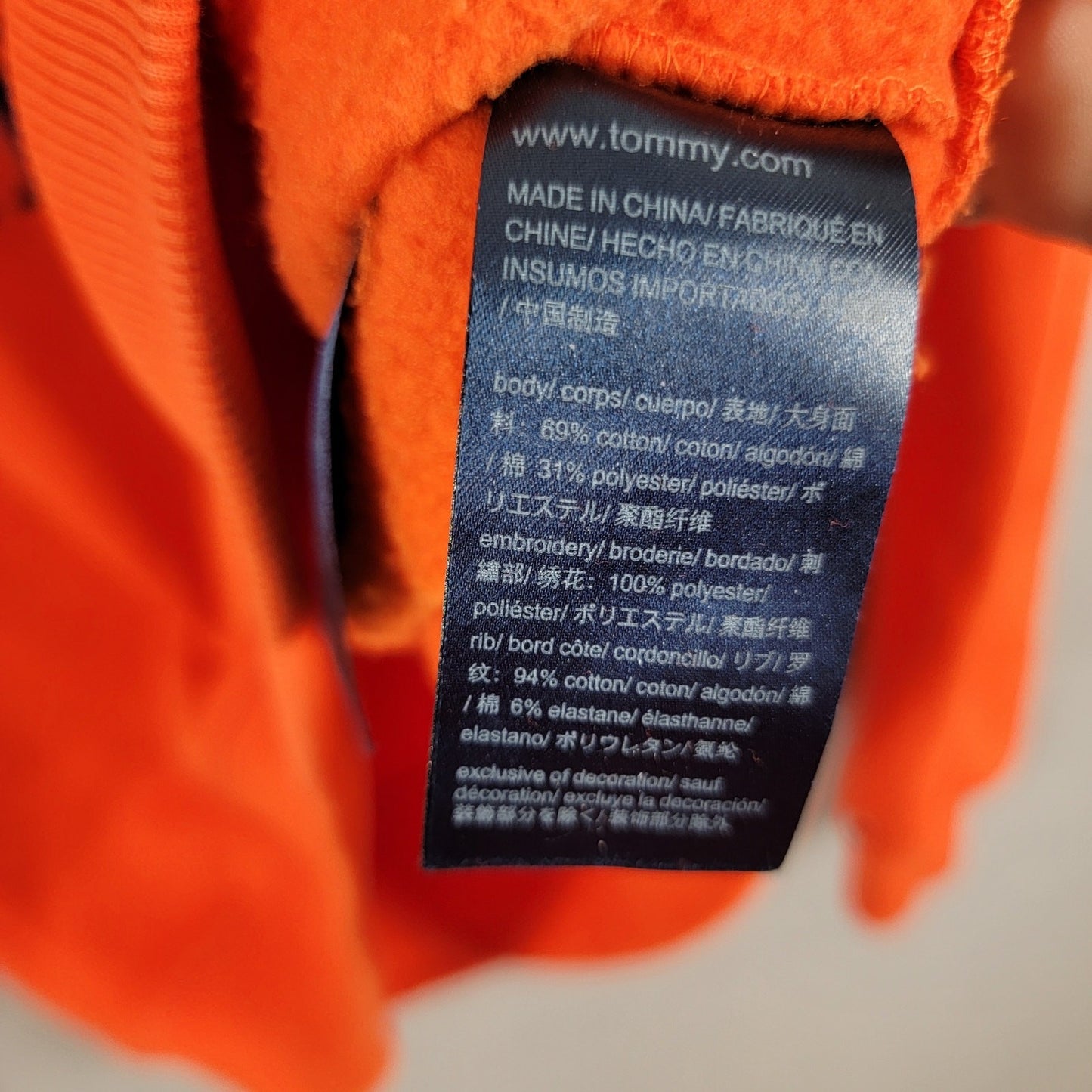 Tommy Hilfiger Mens Back Bay Embroidered Logo Sweatshirt Orange Sz L