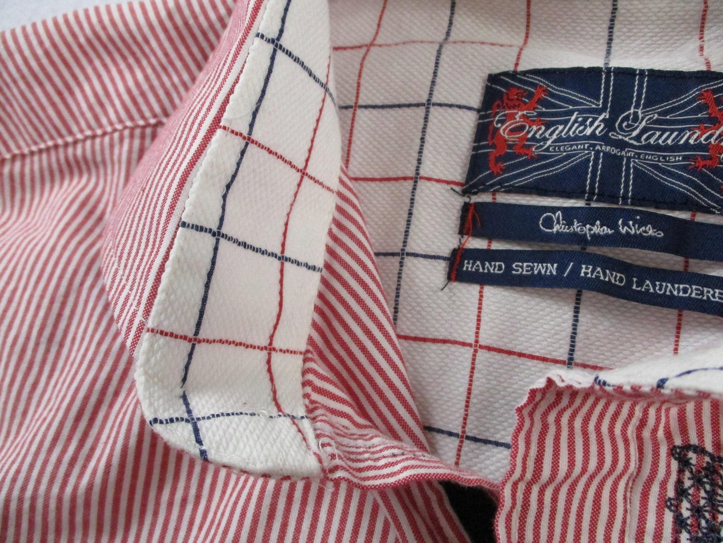 English Laundry Shirt Mens 2XL Red Striped Long Sleeve Embroidered ELW810 155916