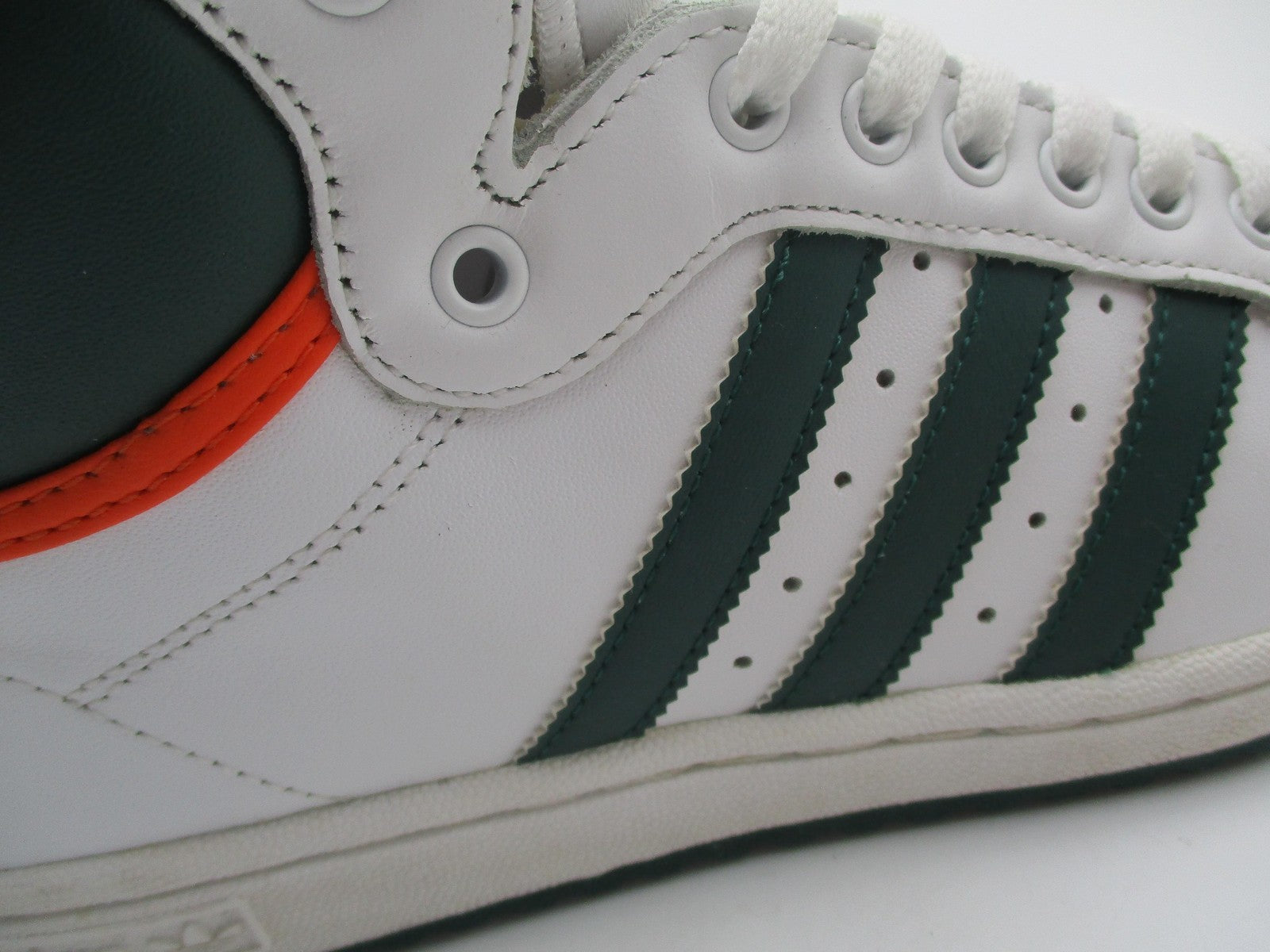 Adidas Top Ten Mens Size 10 White Green Orange High Top Basketball EF2516 (1S2)7