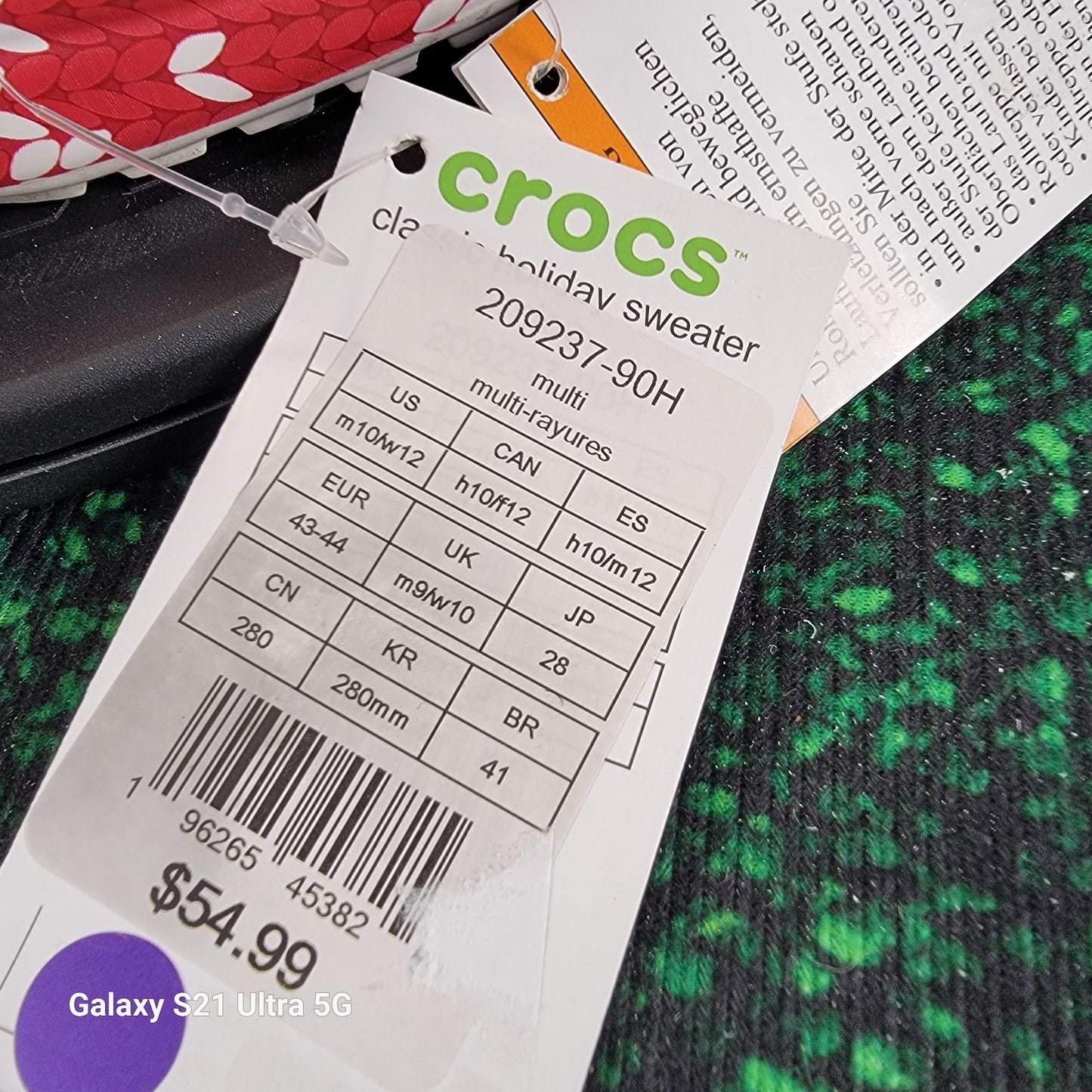 Crocs Classic Clog Holiday Sweater Multi Red White M10 W12 New With Tags6