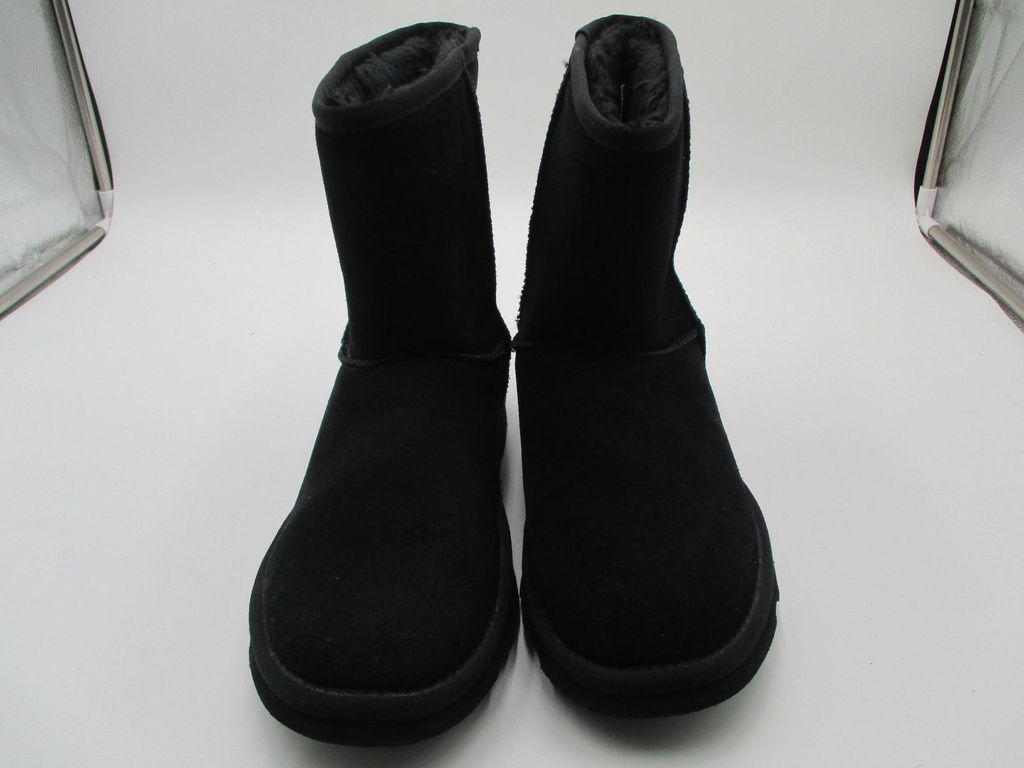 Time And Tru Boots Womens Size 10W Black Leather Shearling Lined Winter Snow0