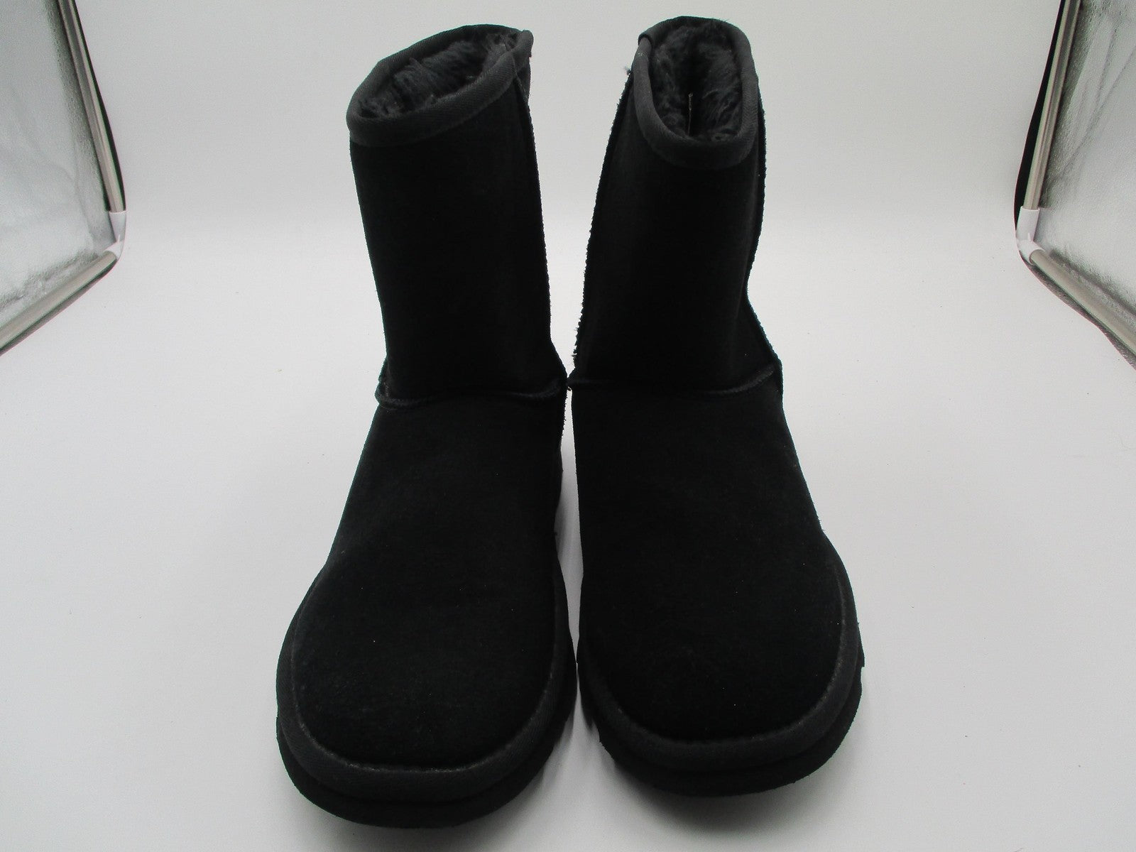 Time And Tru Boots Womens Size 10W Black Leather Shearling Lined Winter Snow0