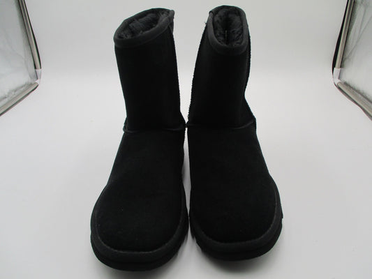 Time And Tru Boots Womens Size 10W Black Leather Shearling Lined Winter Snow0