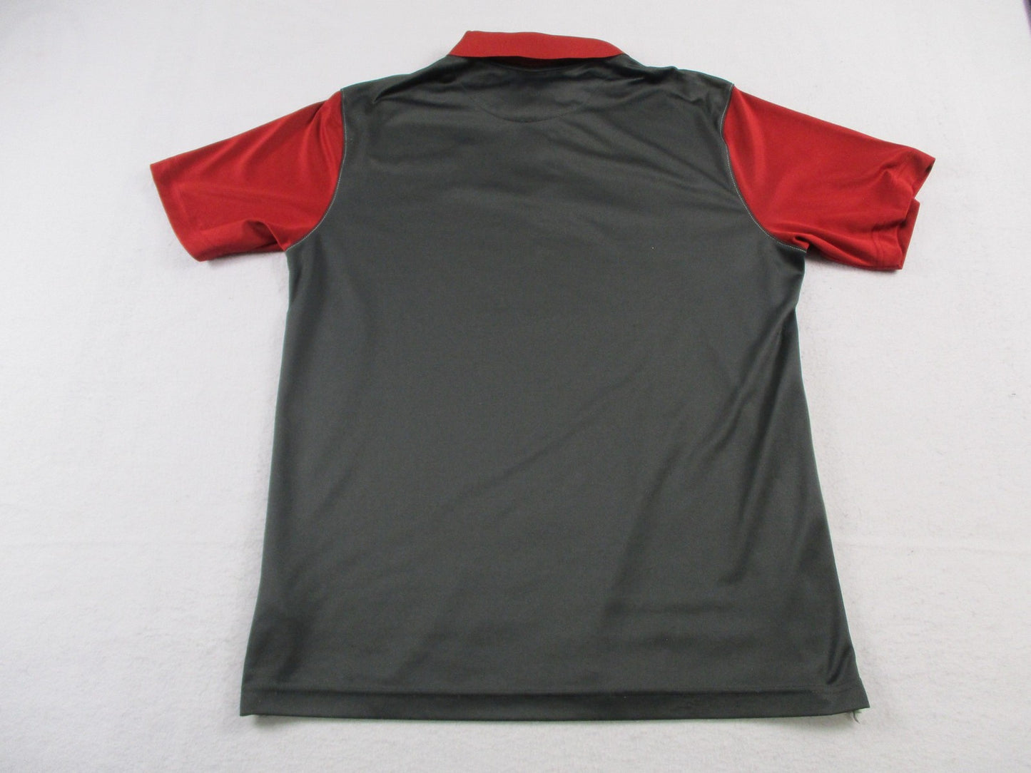 Oklahoma Sooners Shirt Mens Large Gray NCAA Football Nike Dri Fit Polo OU Logo1