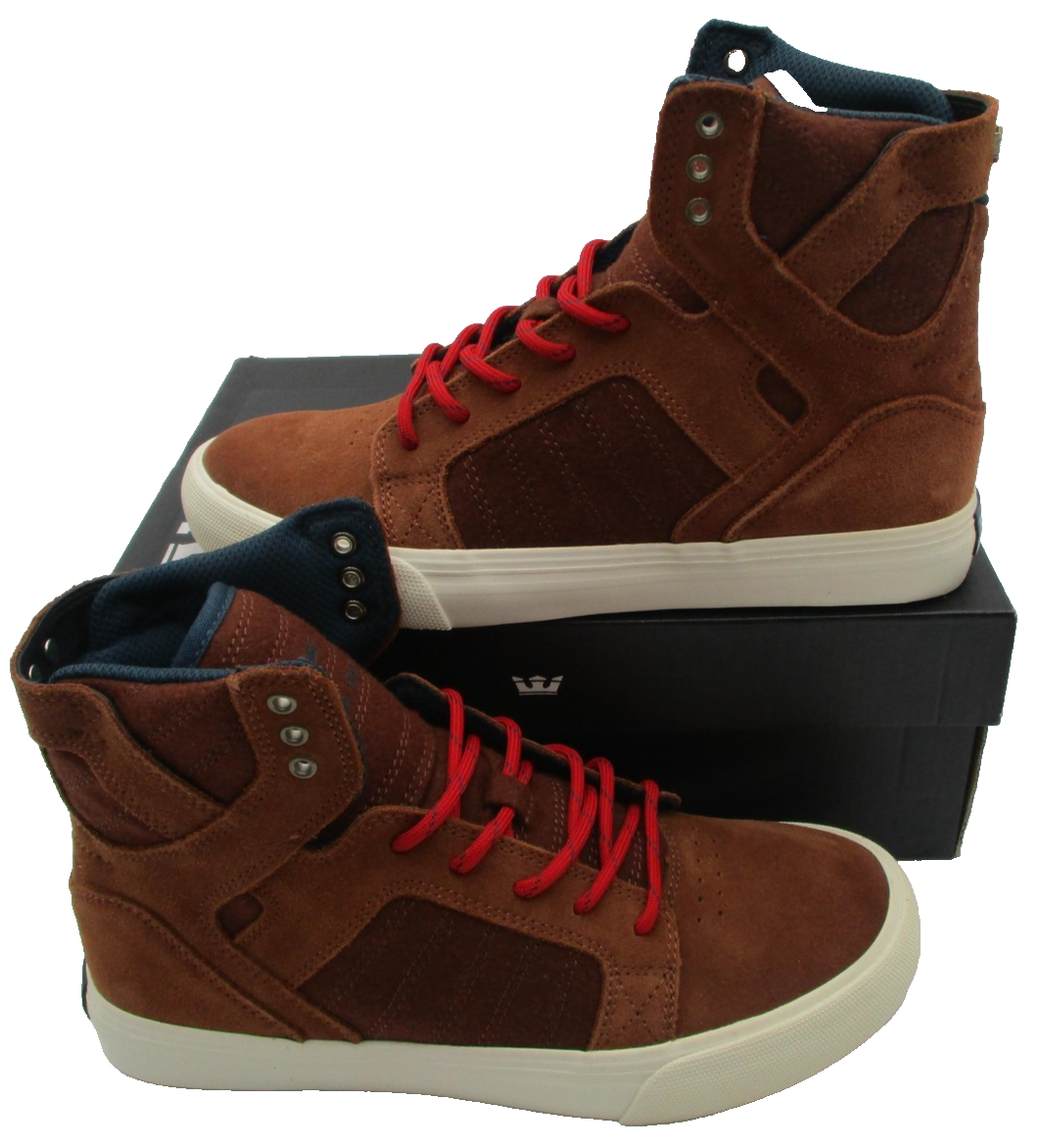 Supra Skytop Muska 001 Shoes Kids Size 5 Brown Suede High Top Skate Sneakers2