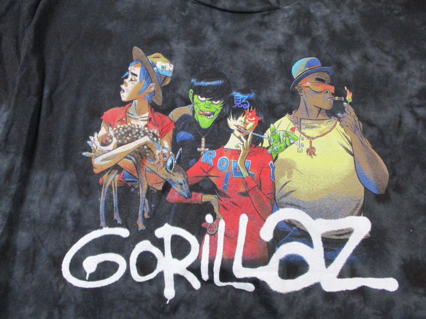 Gorillaz Band Shirt Mens Medium Black Tie Dye Graphic Music TShirt Tee 15515163