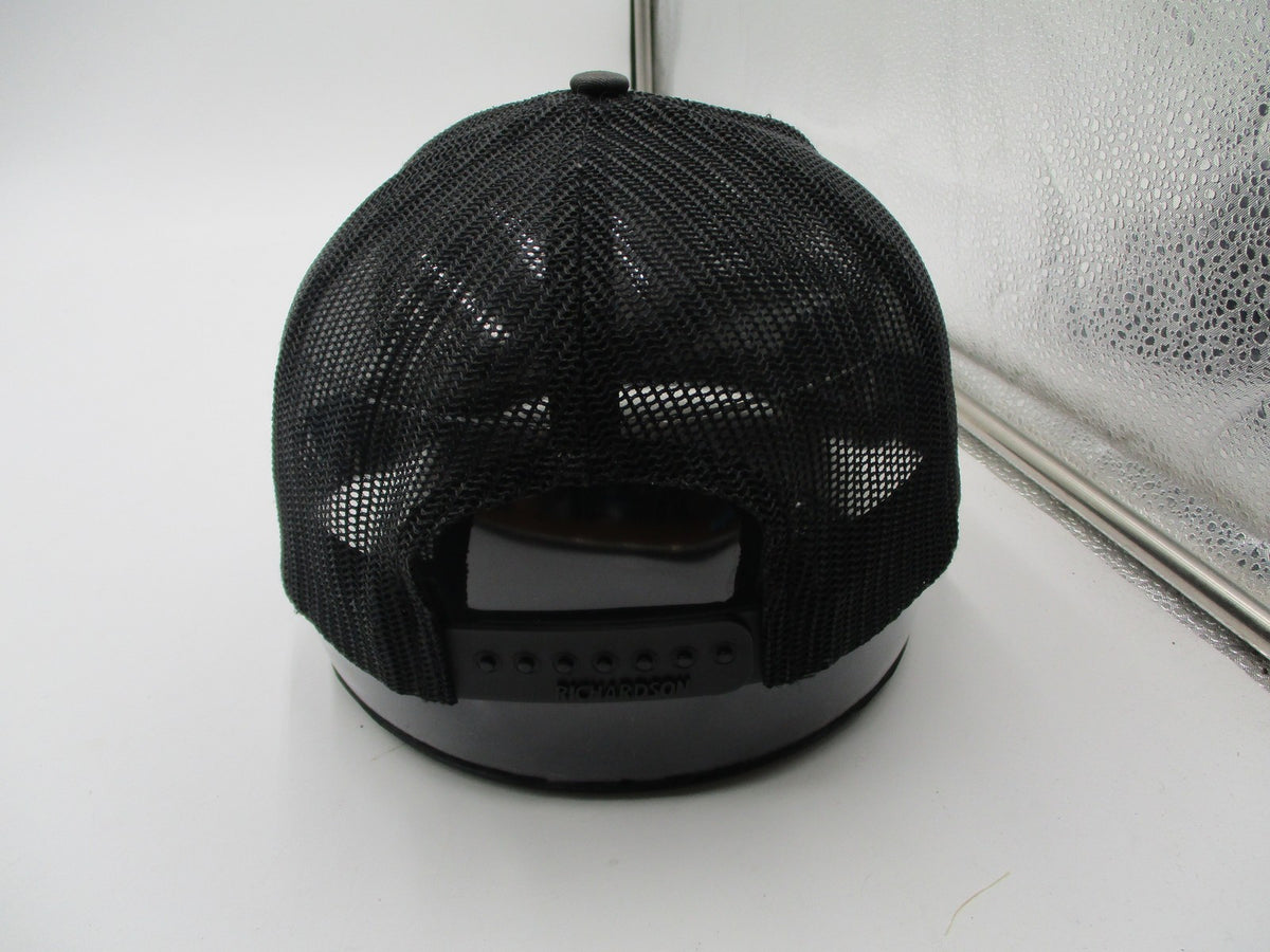 Richardson Hat Cap Snap Back Mens One Size Black Mesh Trucker Bulldog Logo 1125