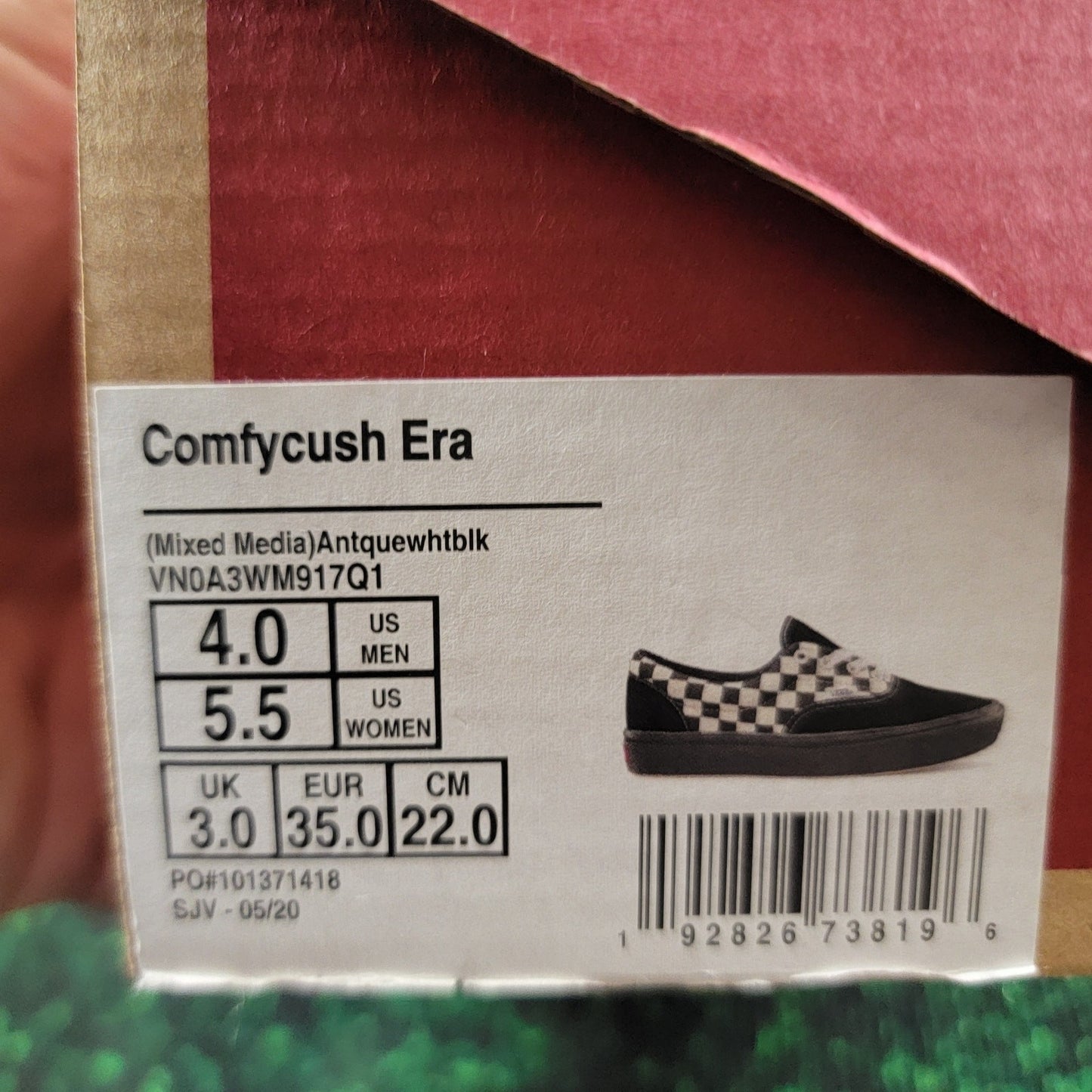 Vans ComfyCush Era Mixed Media Black/White Sz 4M/5.5W VN0A3WM917Q18