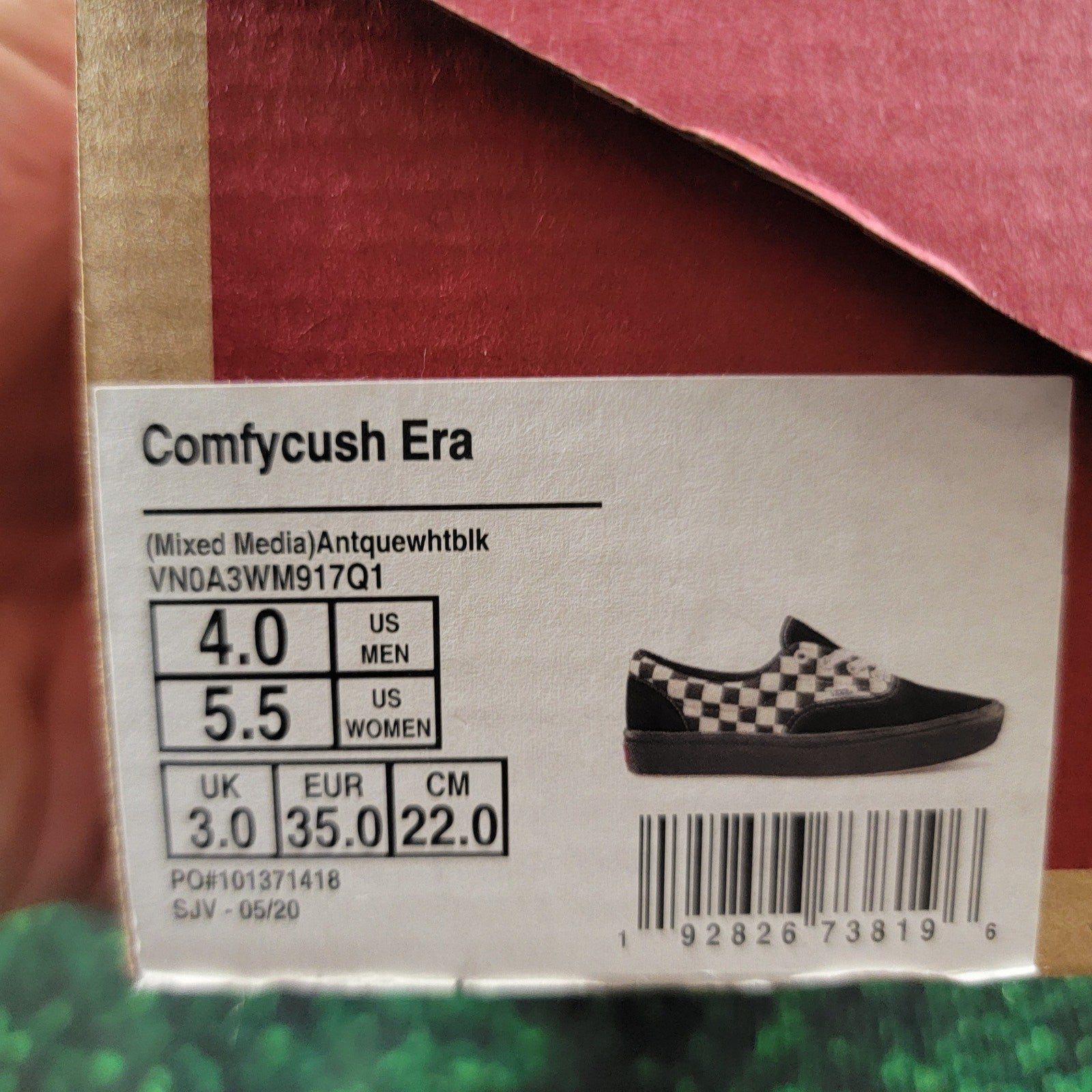 Vans ComfyCush Era Mixed Media Black/White Sz 4M/5.5W VN0A3WM917Q18