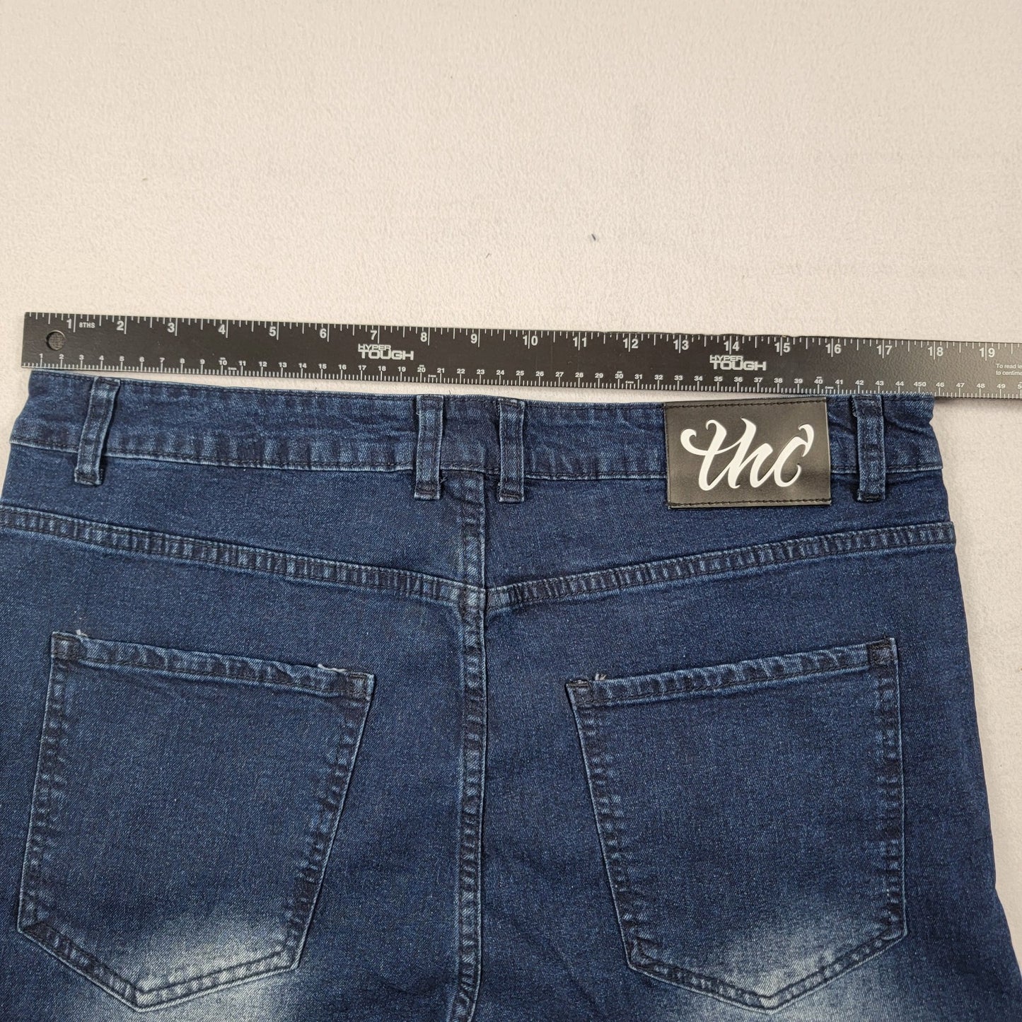 The Hideout Clothing THC Fully Blessed Distressed Patch (820)Jeans XL Blue NWT 5