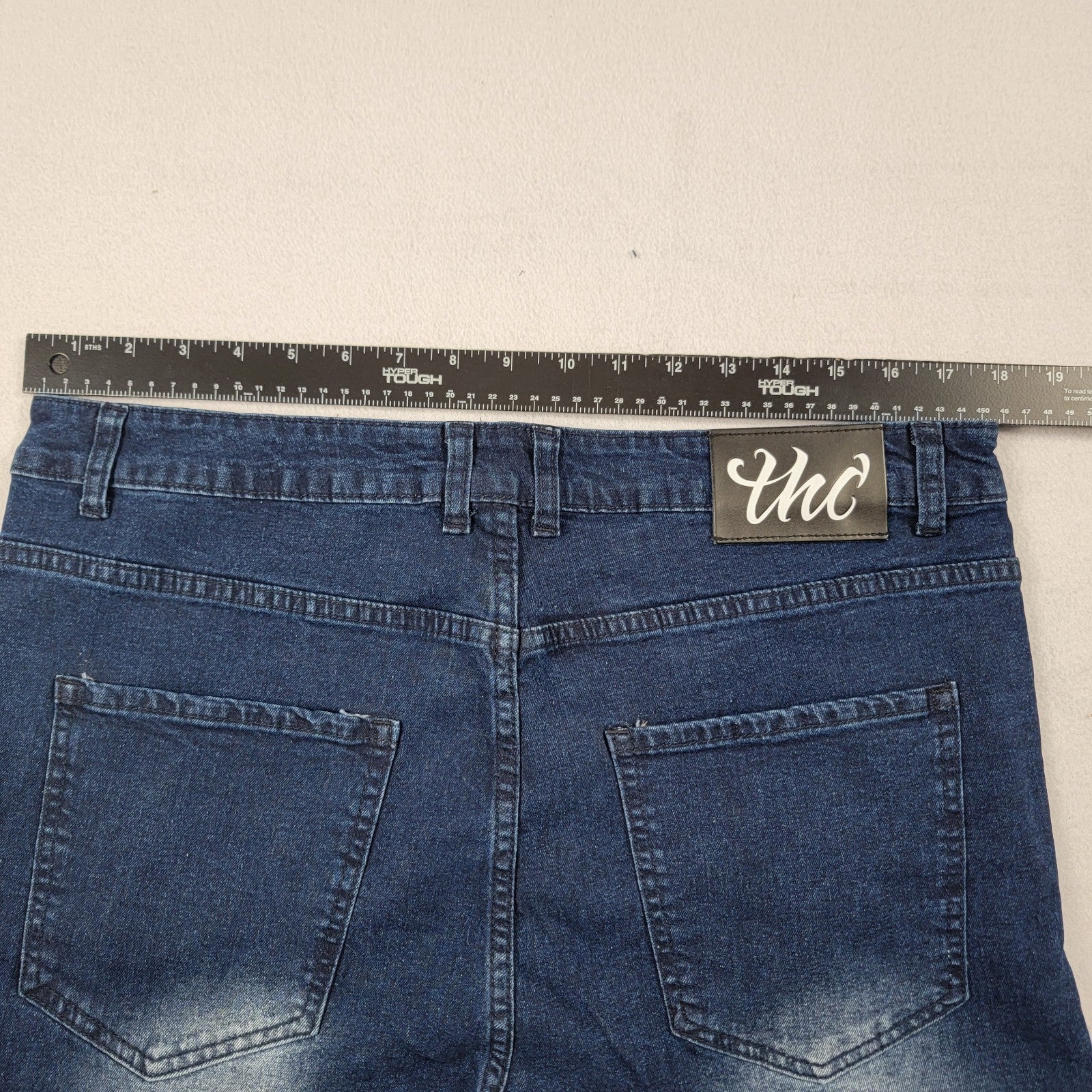 The Hideout Clothing THC Fully Blessed Distressed Patch (820)Jeans XL Blue NWT 5