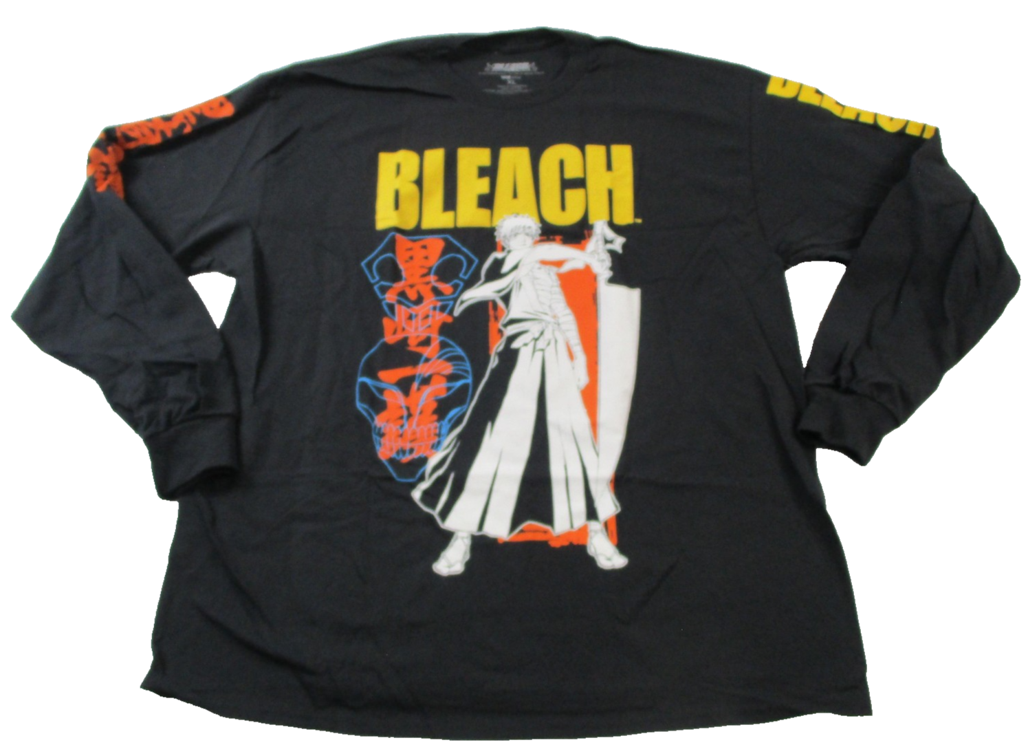 Bleach Ichigo Kurosaki Shirt Mens XL Black Long Sleeve Anime Graphic Tee 15330