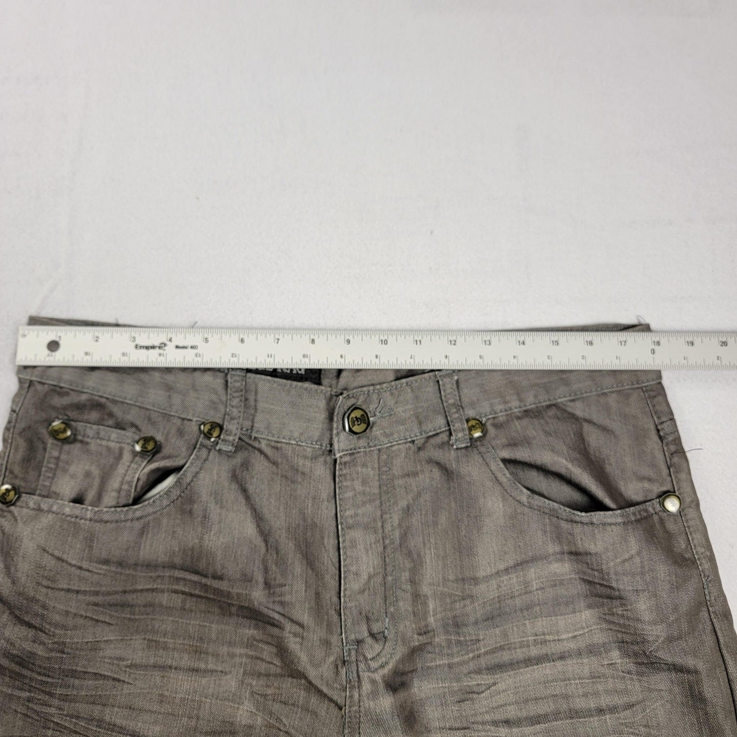 Blue Rag Jeans Mens 36x32 Gray Straight Leg Denim Pants Contrast Stitching