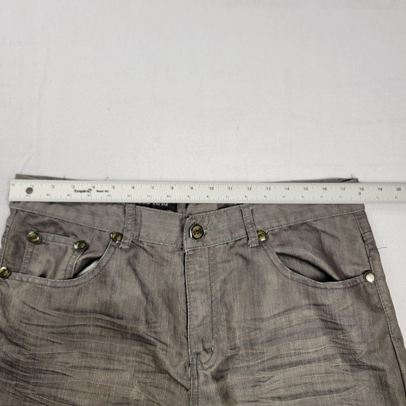 Blue Rag Jeans Mens 36x32 Gray Straight Leg Denim Pants Contrast Stitching