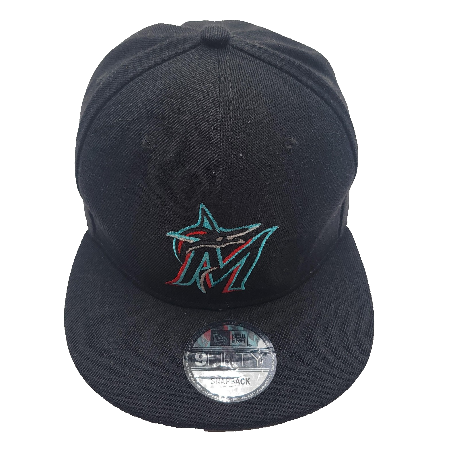 Miami Marlins Hat Cap Snap Back Black MLB Baseball Mens New Era Miami Script0