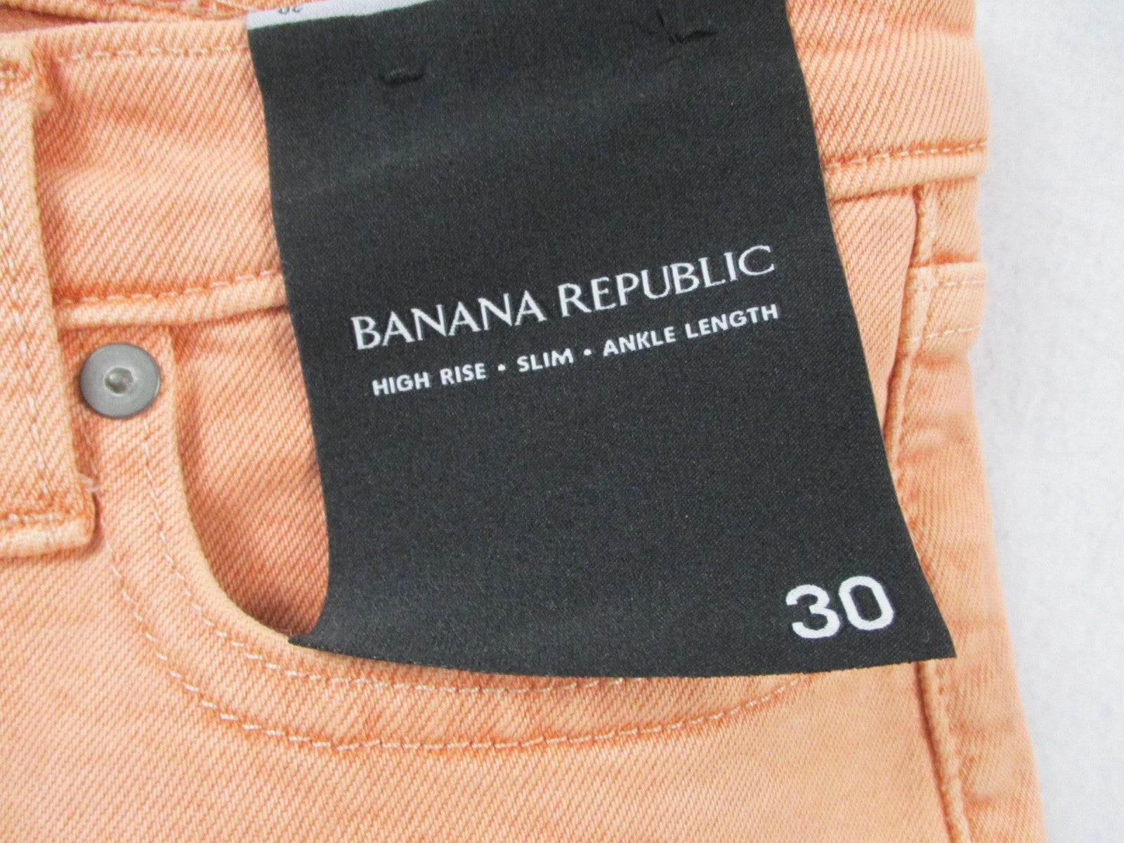 Banana Republic High Rise Slim Jeans Womens 30 Orange Ankle Length Denim 14232