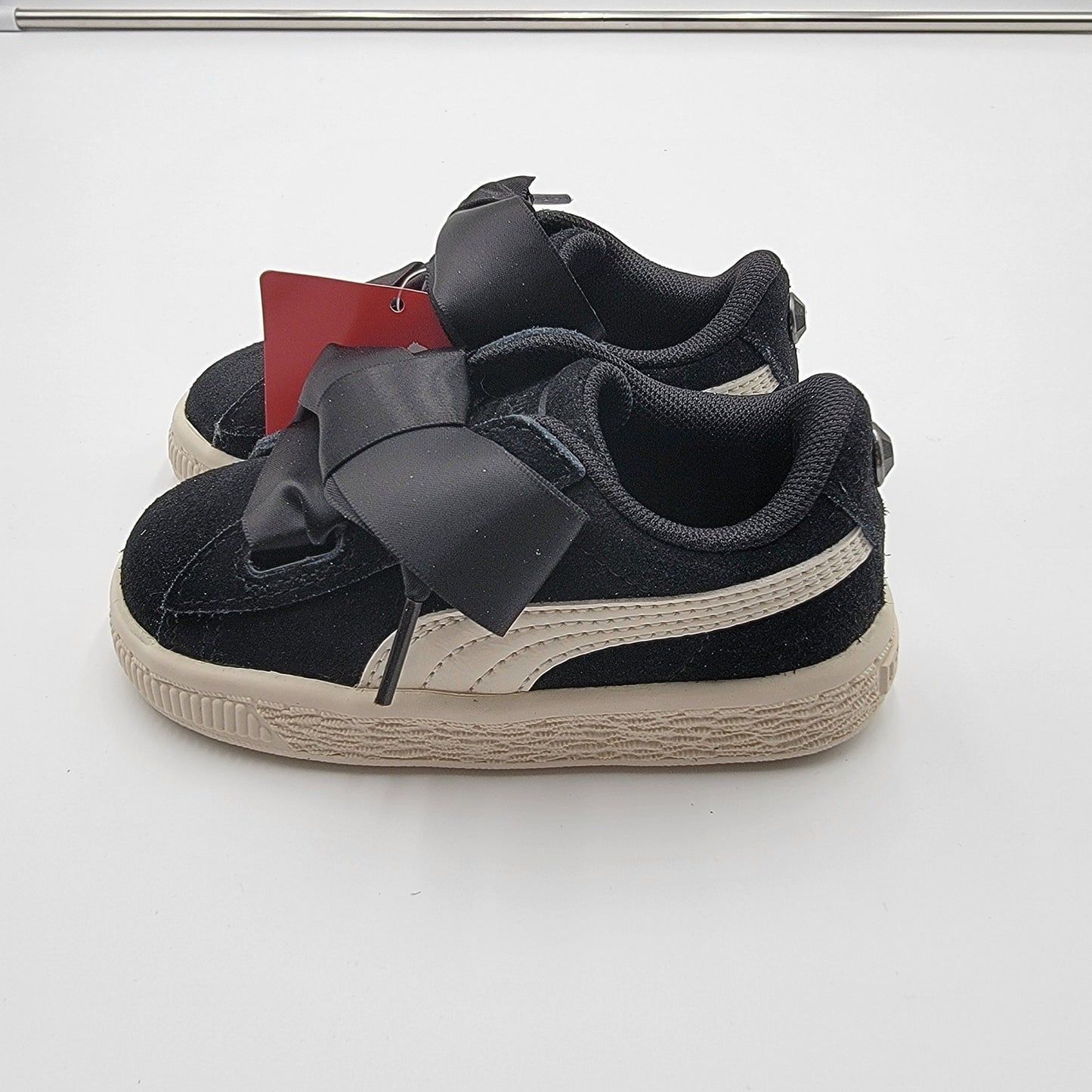 Puma Suede Heart Jewel Inf 'Black White' Sz 6C 365140031