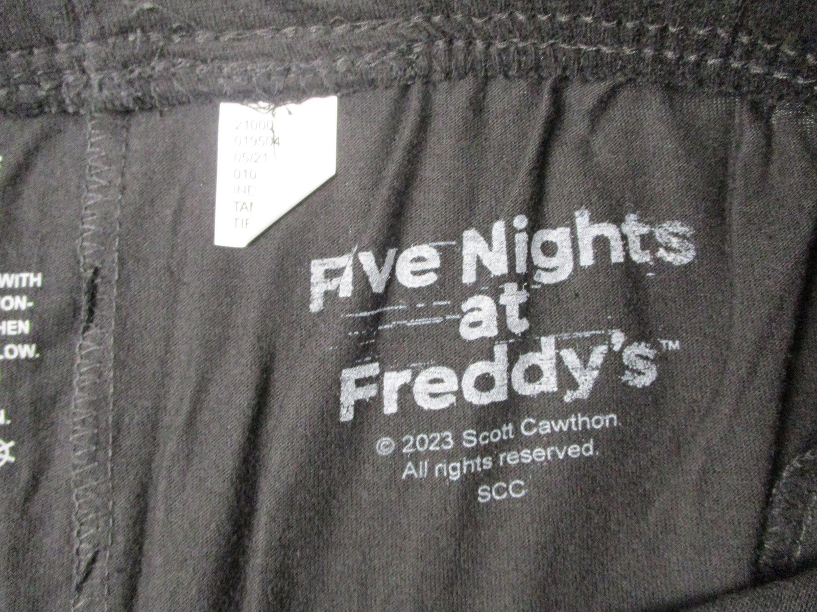Five Nights At Freddy's Pajama Pants Men XL Black Graphic Gaming Characters 12564