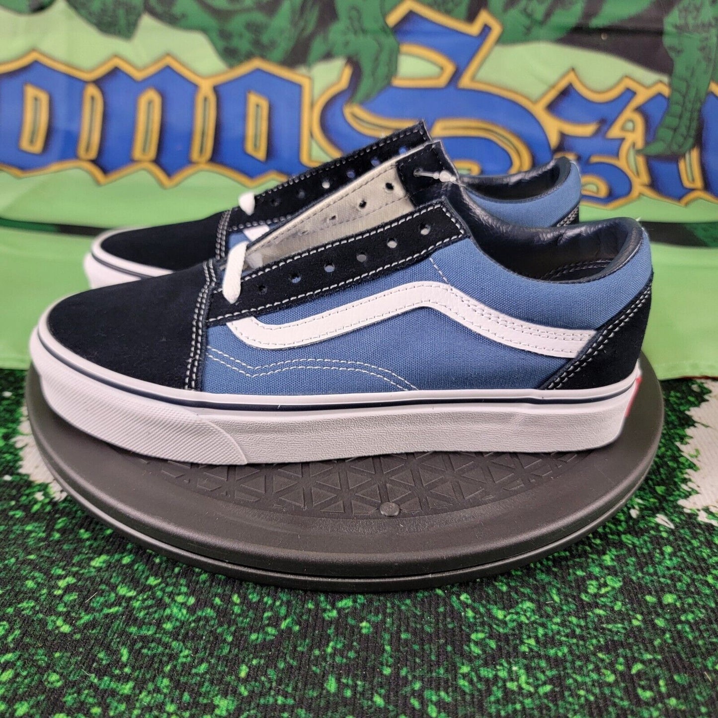 VANS Old Skool Navy Blue Canvas Suede Skateboard Sneakers Sz 5.5M 7W VN000D3HNVY1