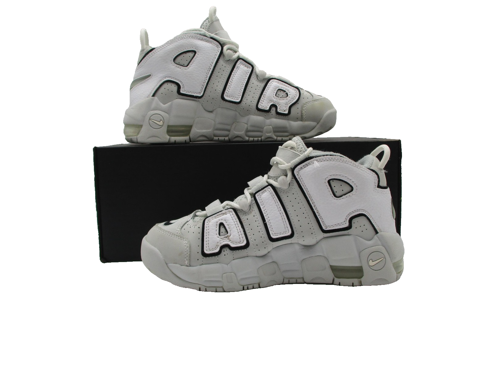 Nike Air More Uptempo Shoes Youth Size 4Y GS Photon Dust Black FD0022-001 (1E4)2