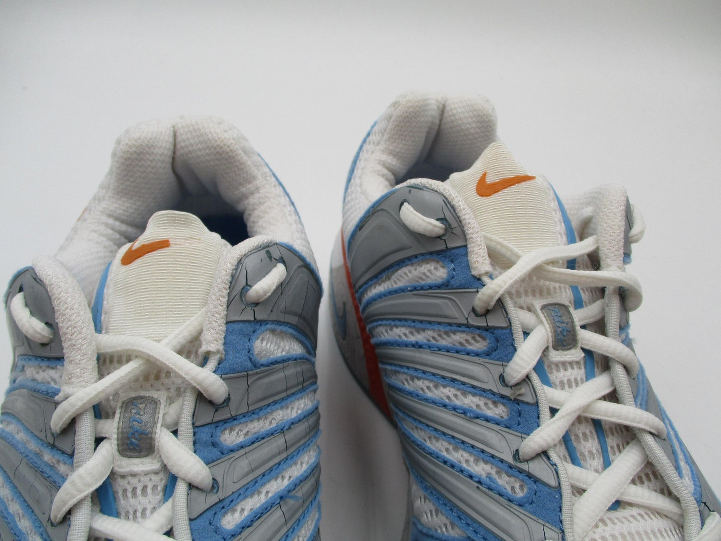 Vintage Nike Zoom Air Structure Shoes Women Sz 9.5 White Blue Orange Running 1T411
