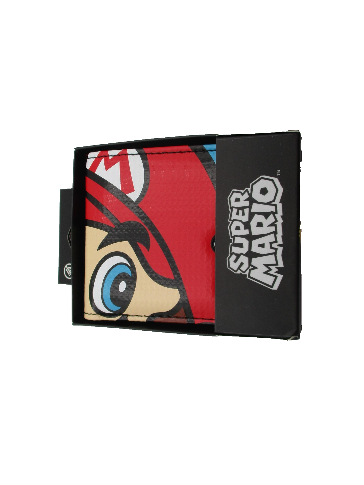 Super Mario Wallet Mens Red Blue Bifold ID Window Card Slots Bioworld Nintendo1