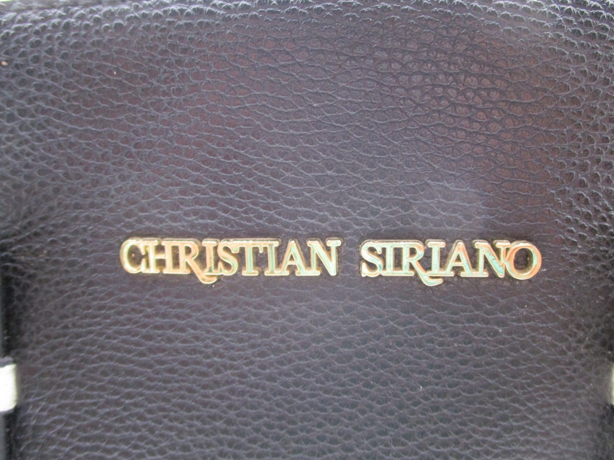 Christian Siriano Satchel Handbag Black Cream Bow Strap Used1