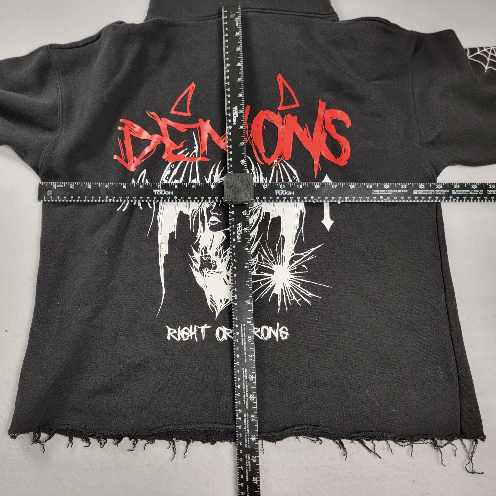 AngelsxDemonz Hoodie Sweatshirt Pants Set Small Black Graphic Distressed