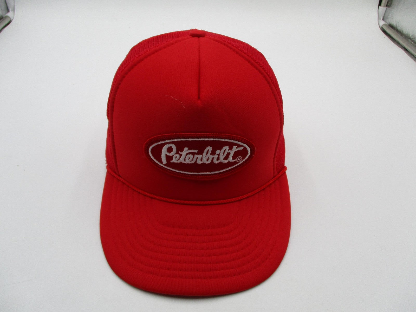Nissin Cap Peterbilt Hat Cap Snap Back Mens OSFM Red Mesh Trucker Embroidered5