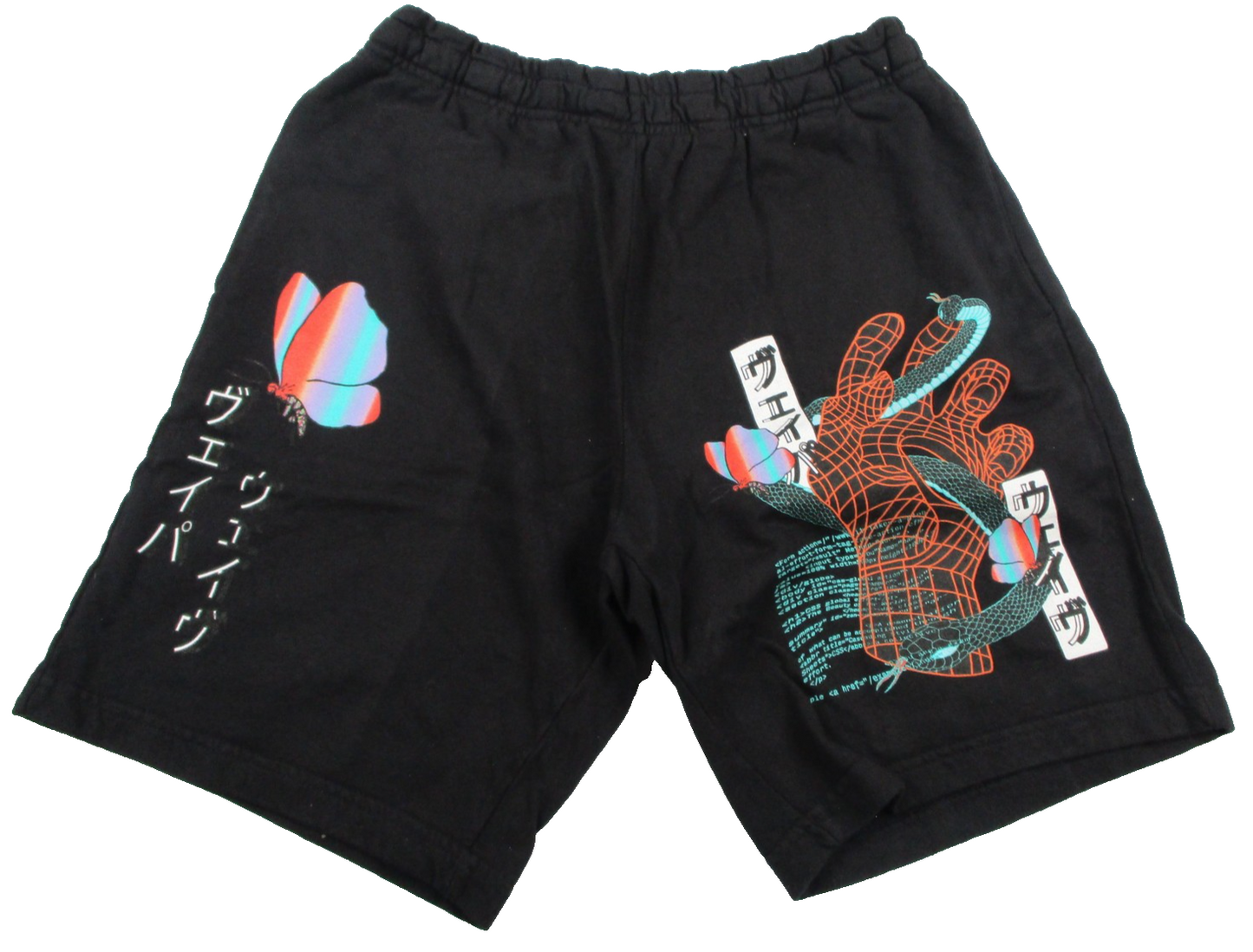Vitriol Adroit Butterfly Snake Shorts Mens Small Black Fleece Graphic