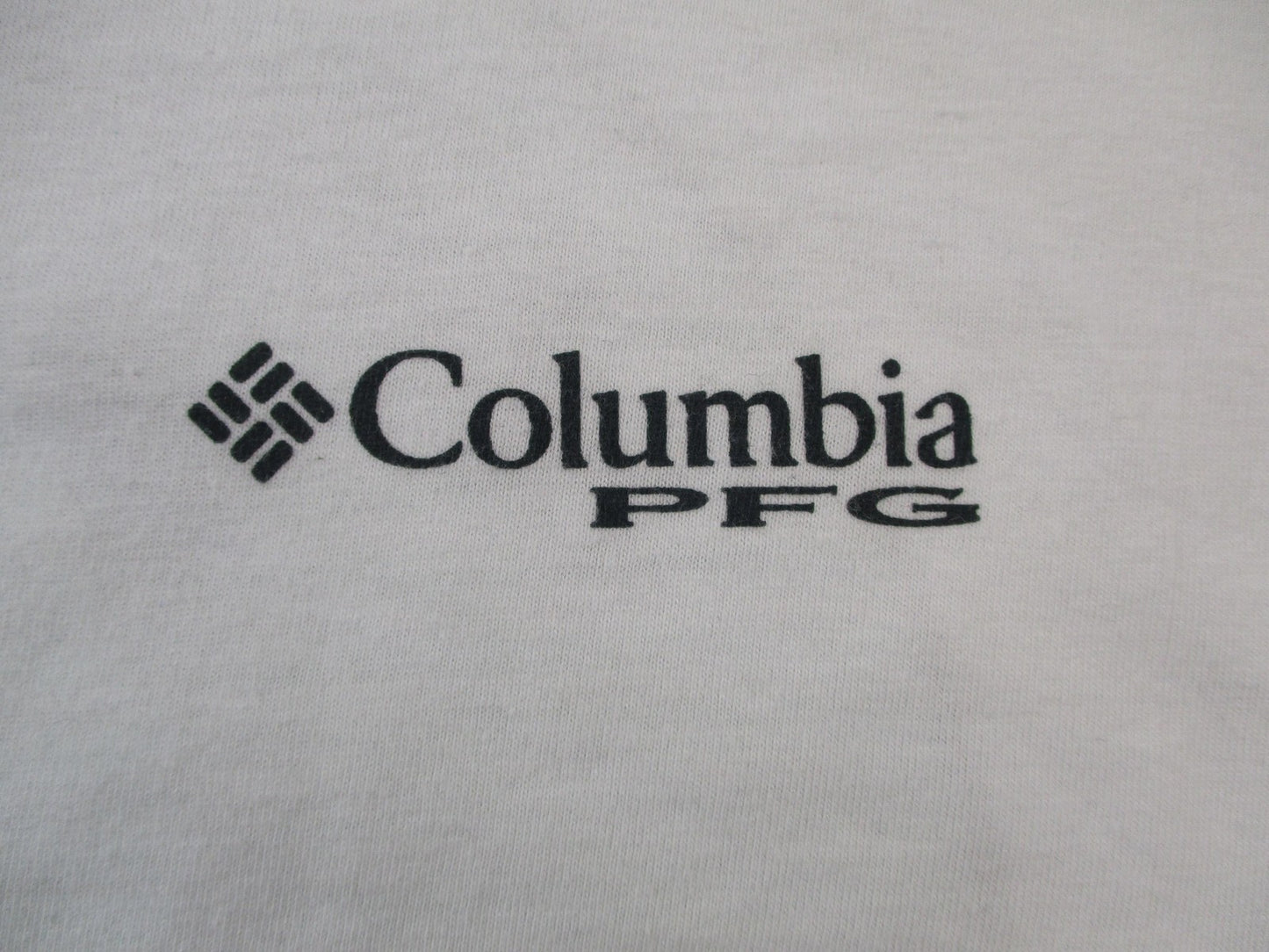 Columbia PFG Shirt Mens Medium White Palm Tree Fishing Graphic Back Print Tee3