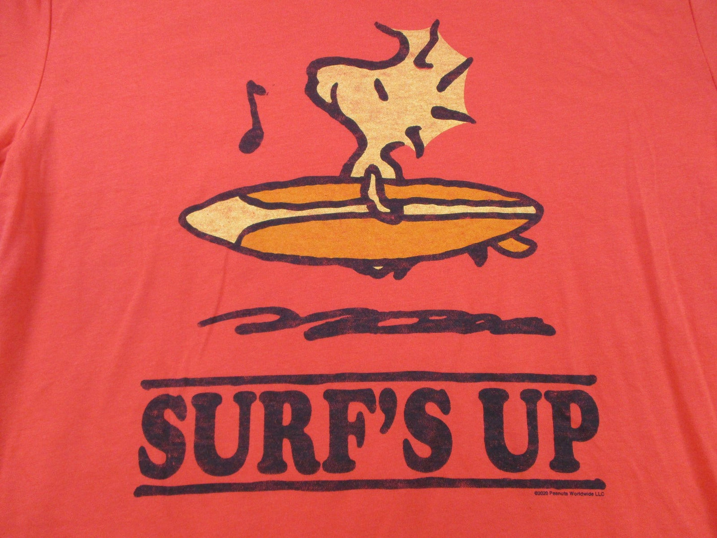 Gap Shirt Mens Medium Orange Woodstock Surf's Up Peanuts Graphic Tee Summer 13592