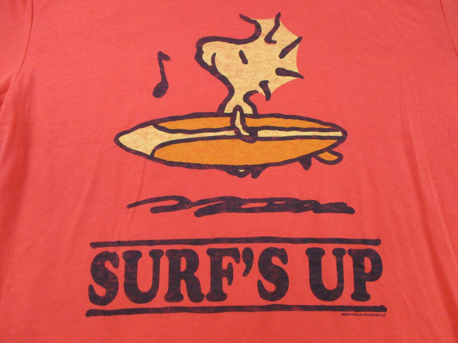 Gap Shirt Mens Medium Orange Woodstock Surf's Up Peanuts Graphic Tee Summer 13592