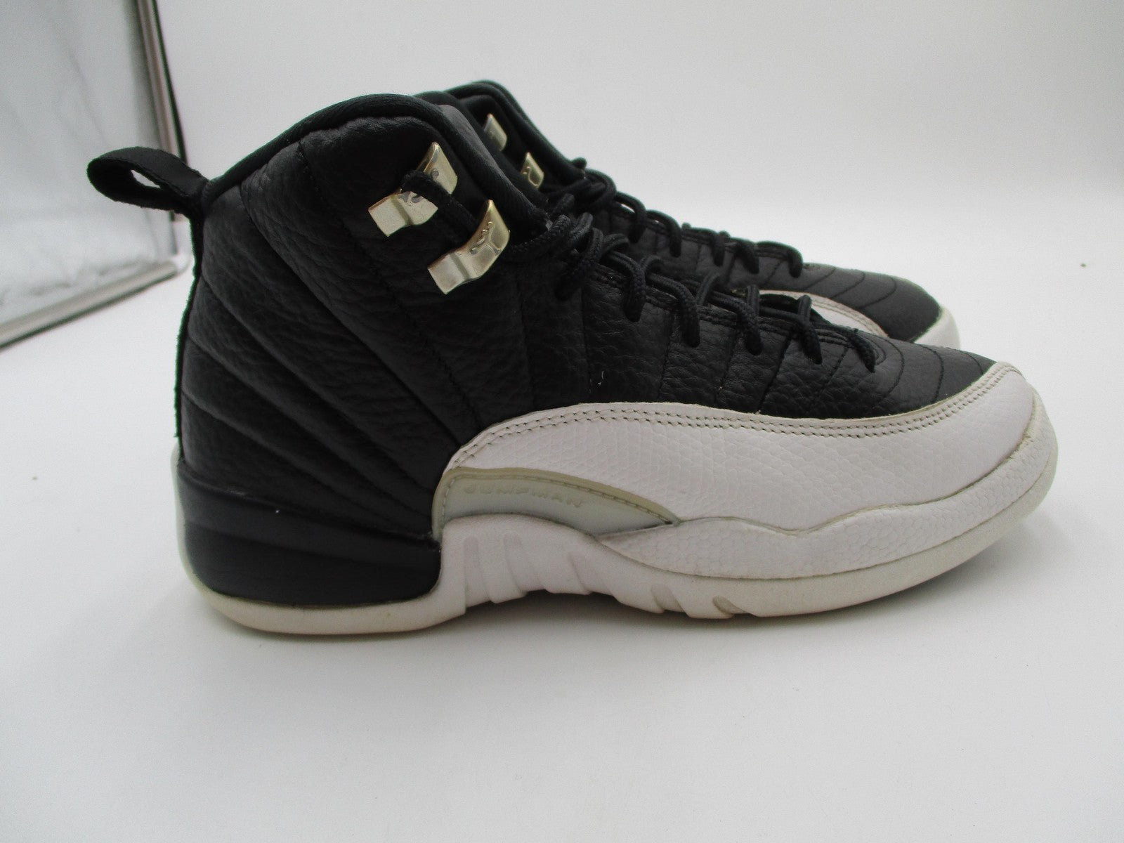 Air Jordan 12 Retro Playoffs Shoes Youth 5.5Y Black White Sneakers 153265-0067