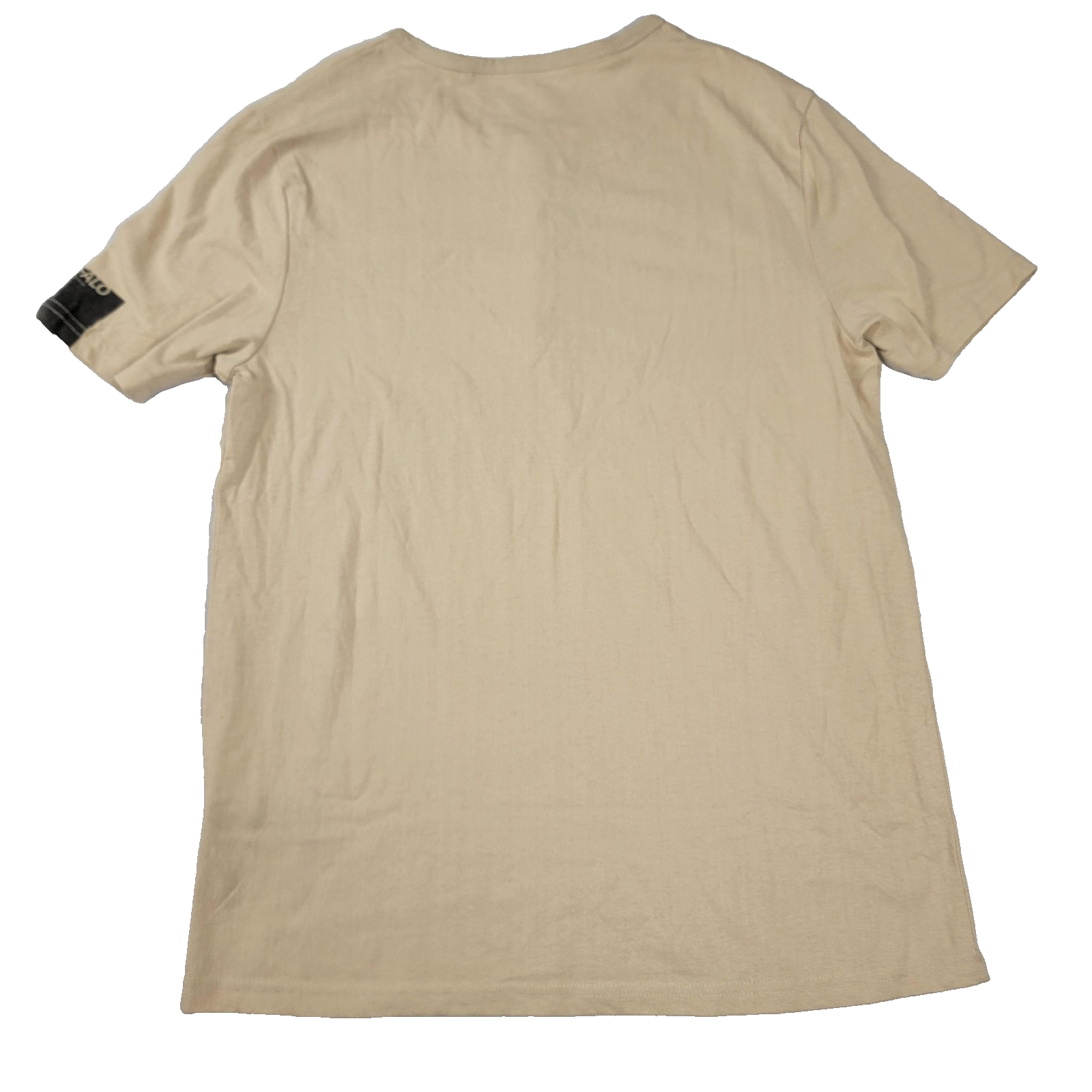 Buffalo David Bitton Shirt Mens Small Tan Henley Short Sleeve Patch