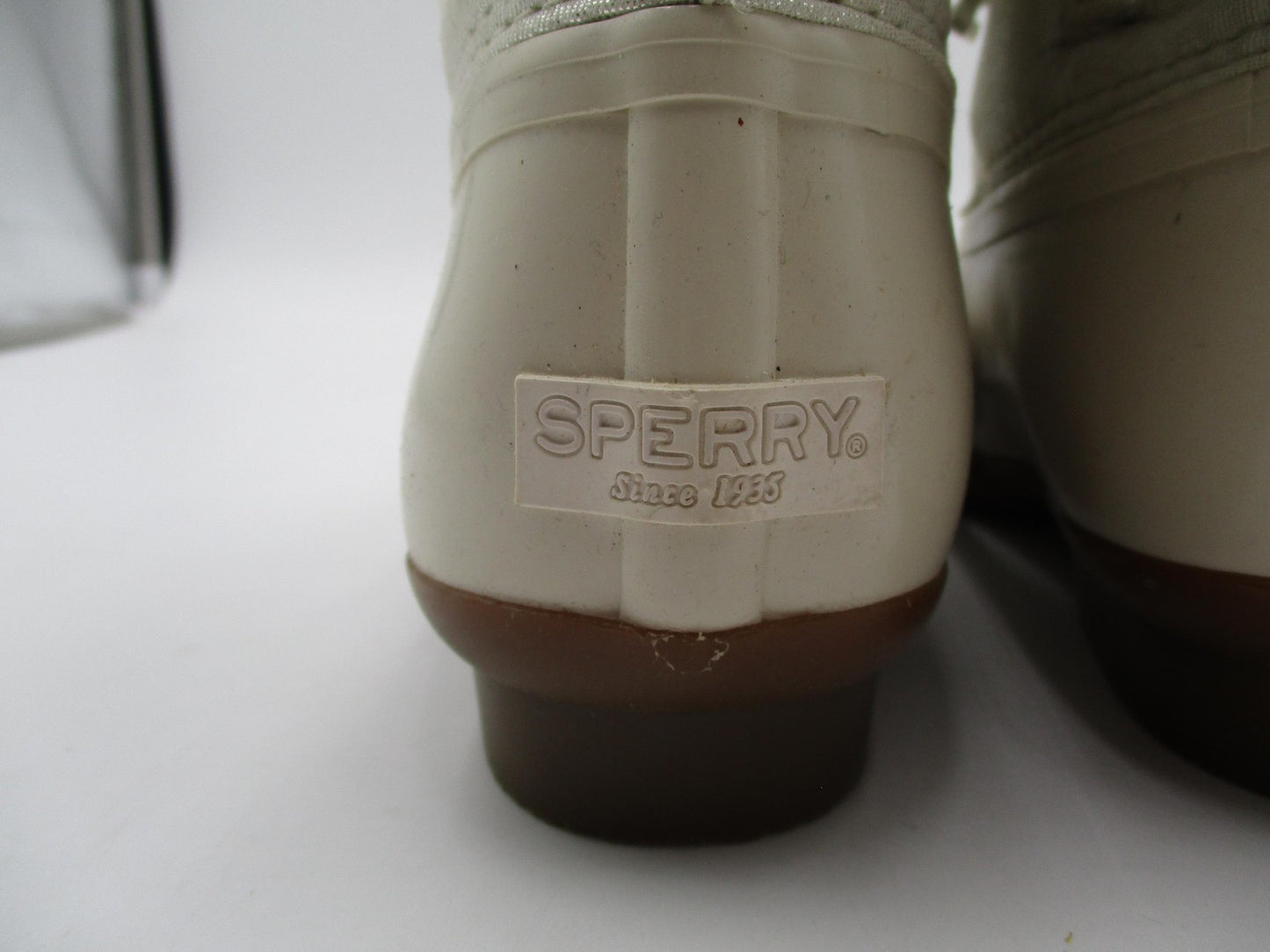 Sperry Saltwater Boots Girls Size 4 White Waterproof Duck Rain Snow Winter4