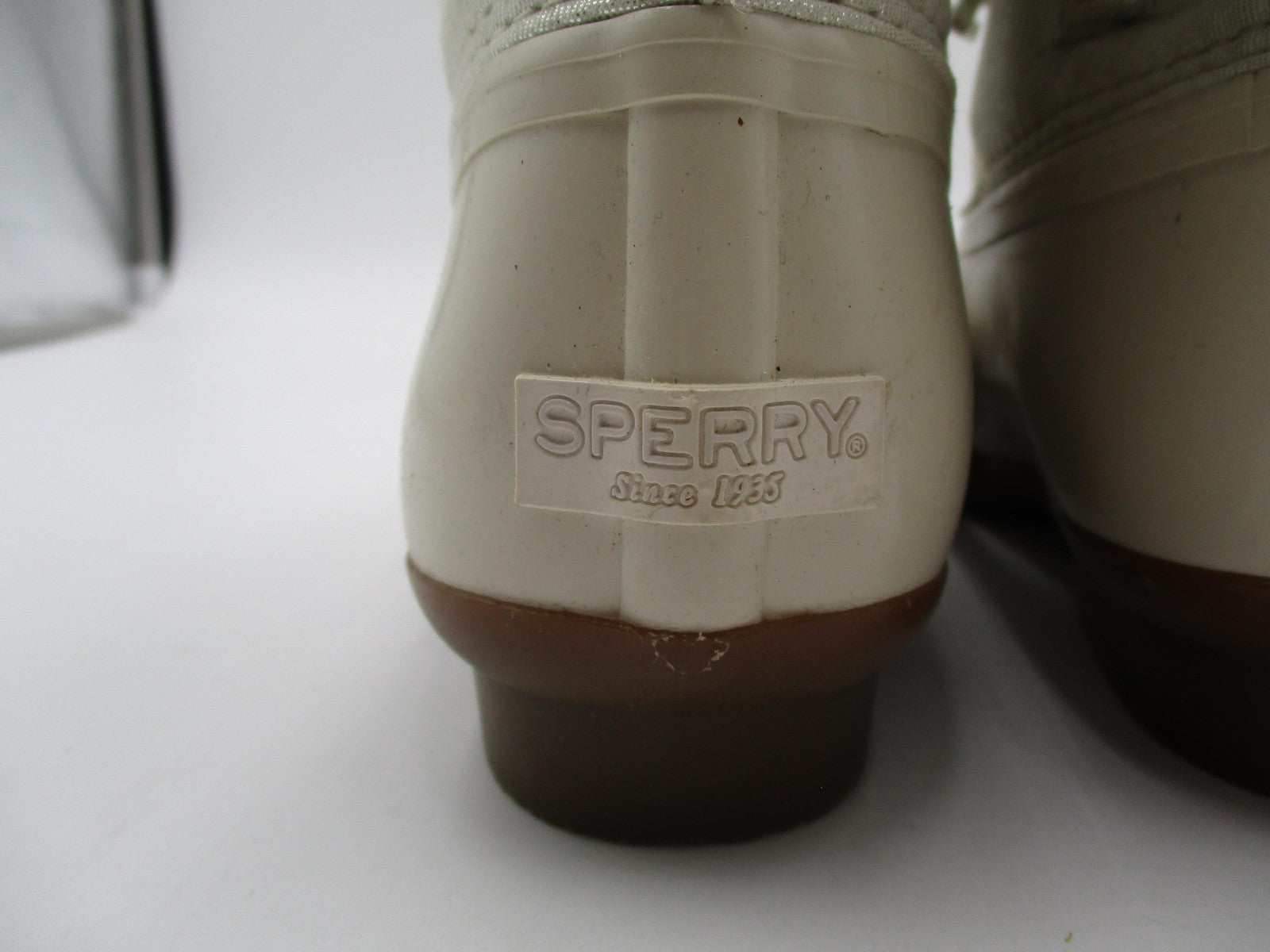 Sperry Saltwater Boots Girls Size 4 White Waterproof Duck Rain Snow Winter4