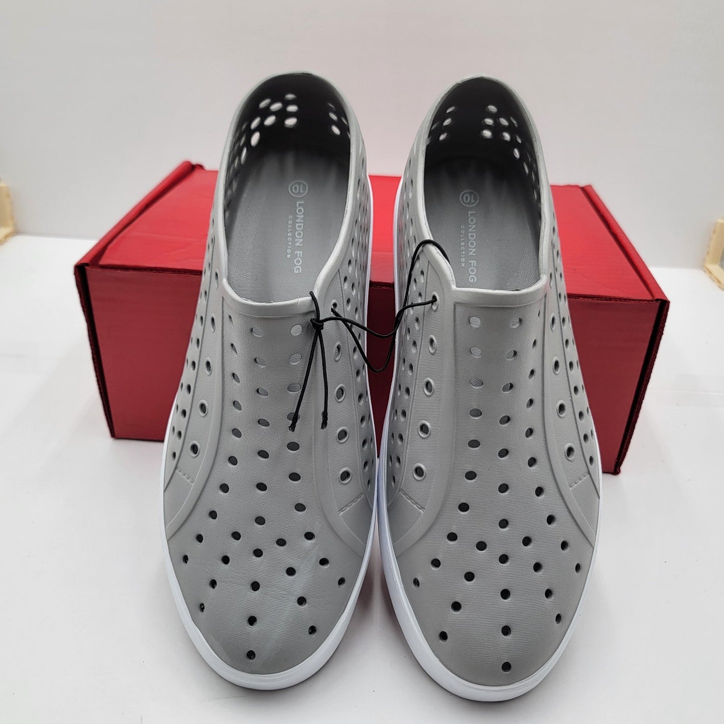 London Fog Mens Size 10M Gray Bately Slip On Waterproof Lightweight Casual