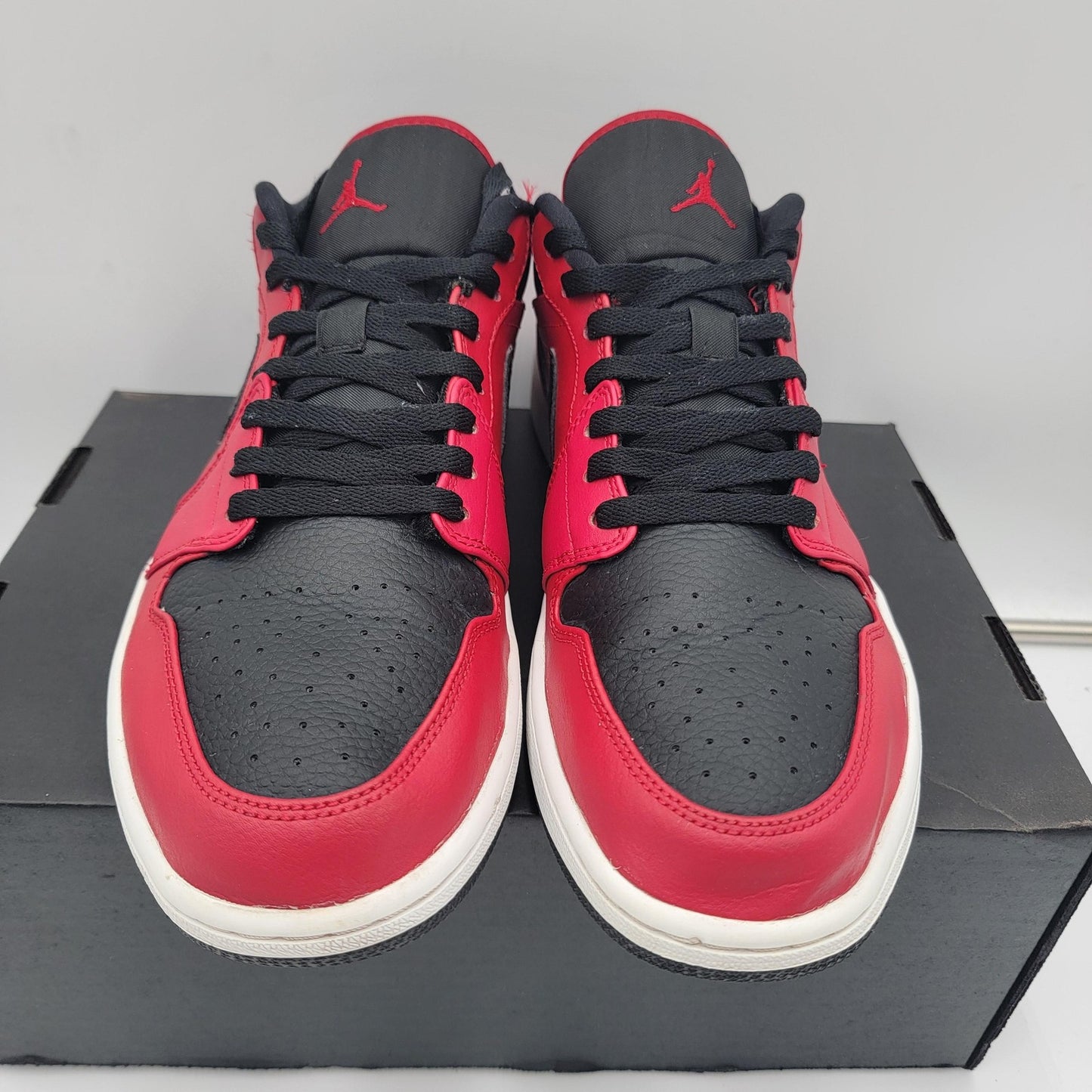 Air Jordan 1 Low Mens Size 12 OG Retro 553558605 Bred Basketball Sneakers