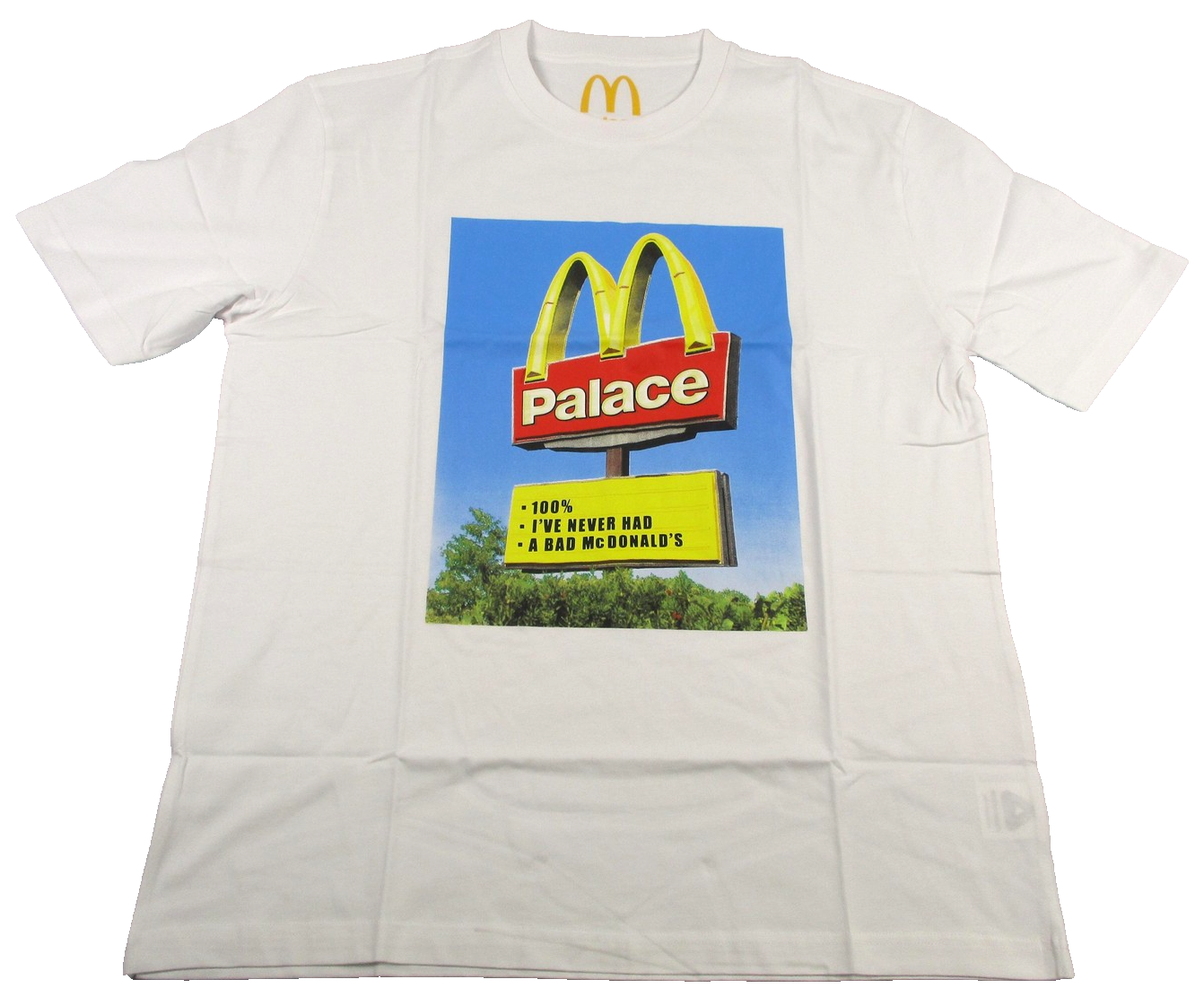 Palace McDonald's Sign Shirt Mens XL White Graphic Streetwear Skateboarding 12850